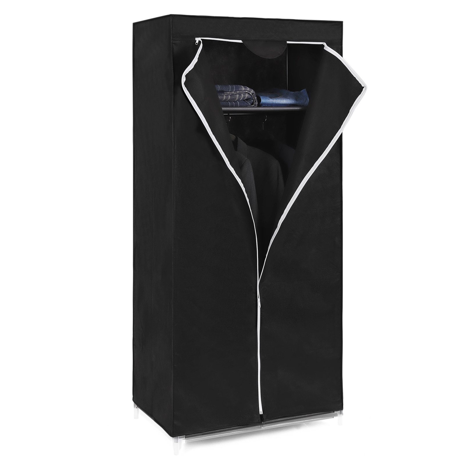 SONGMICS Kleiderschrank Stoffschrank, Faltschrank mit Kleiderstange, Kleiderständer, 75 x 45 x 160 cm