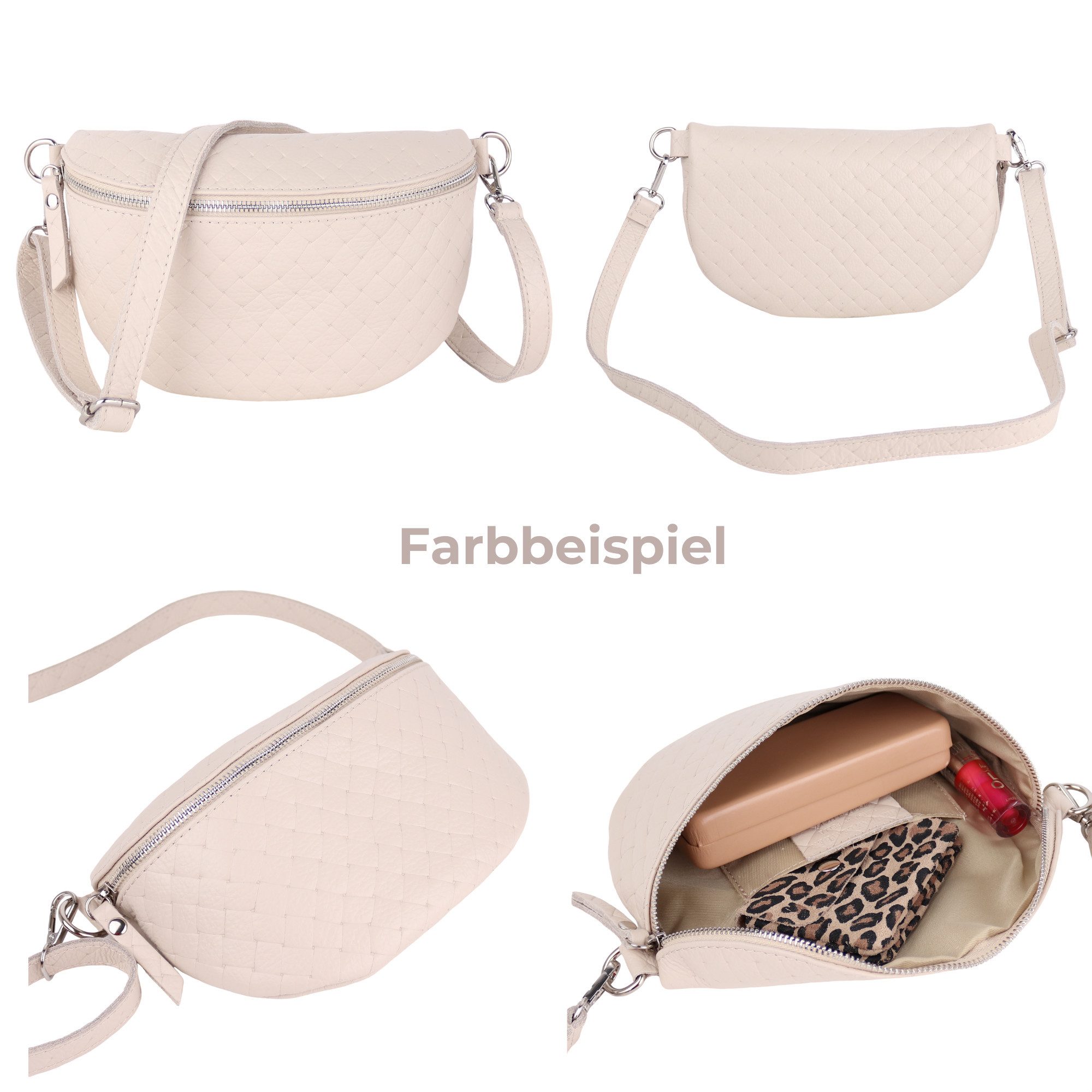 MIRROSI Bauchtasche Damen, Echtleder, Leder, Made in Italy, Umhängetasche, günstig online kaufen