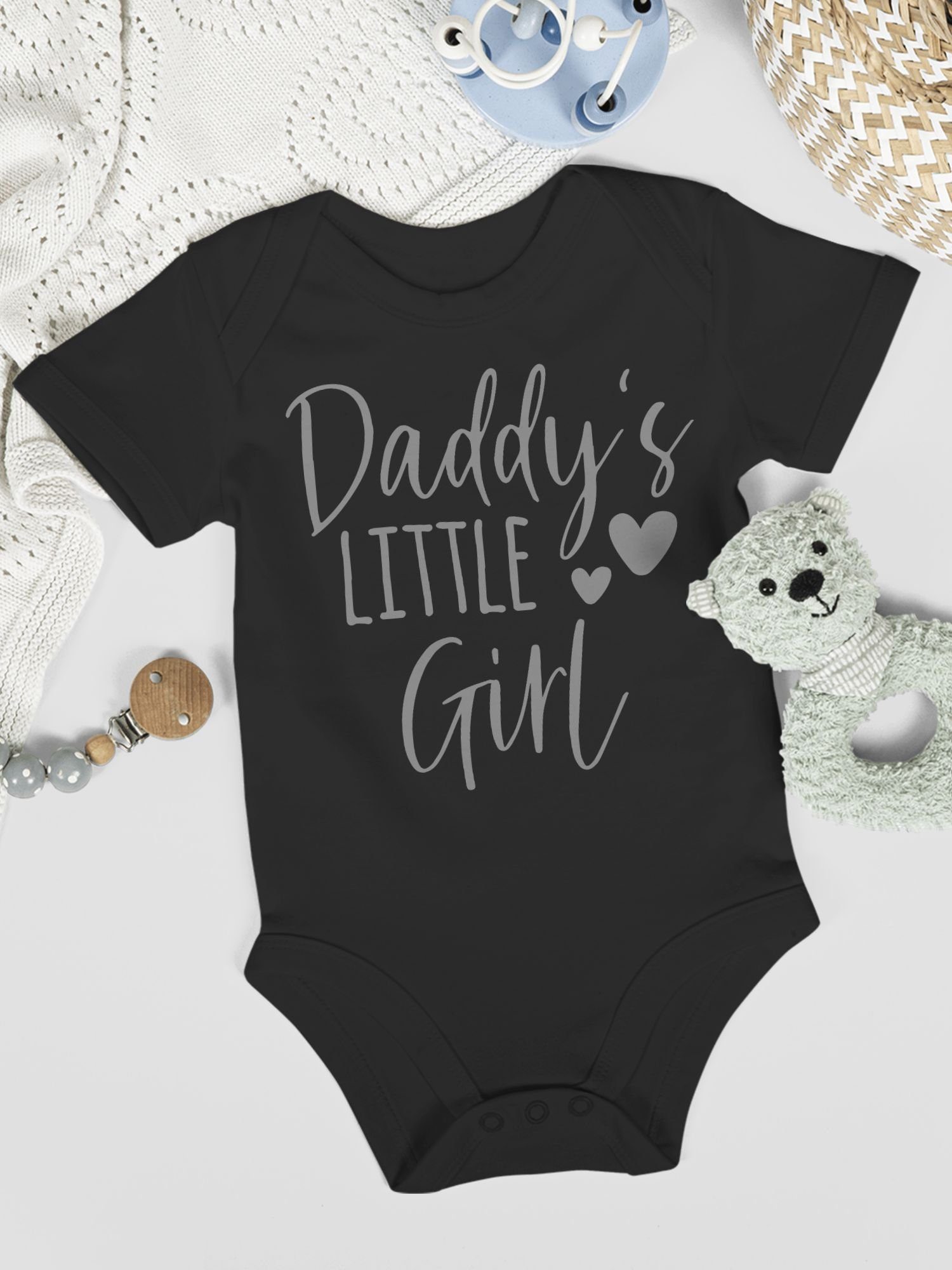 Mädchen little Daddy's 4 Geschenk Schwarz Baby Shirtracer Vatertag Shirtbody I Girl kleines Papas