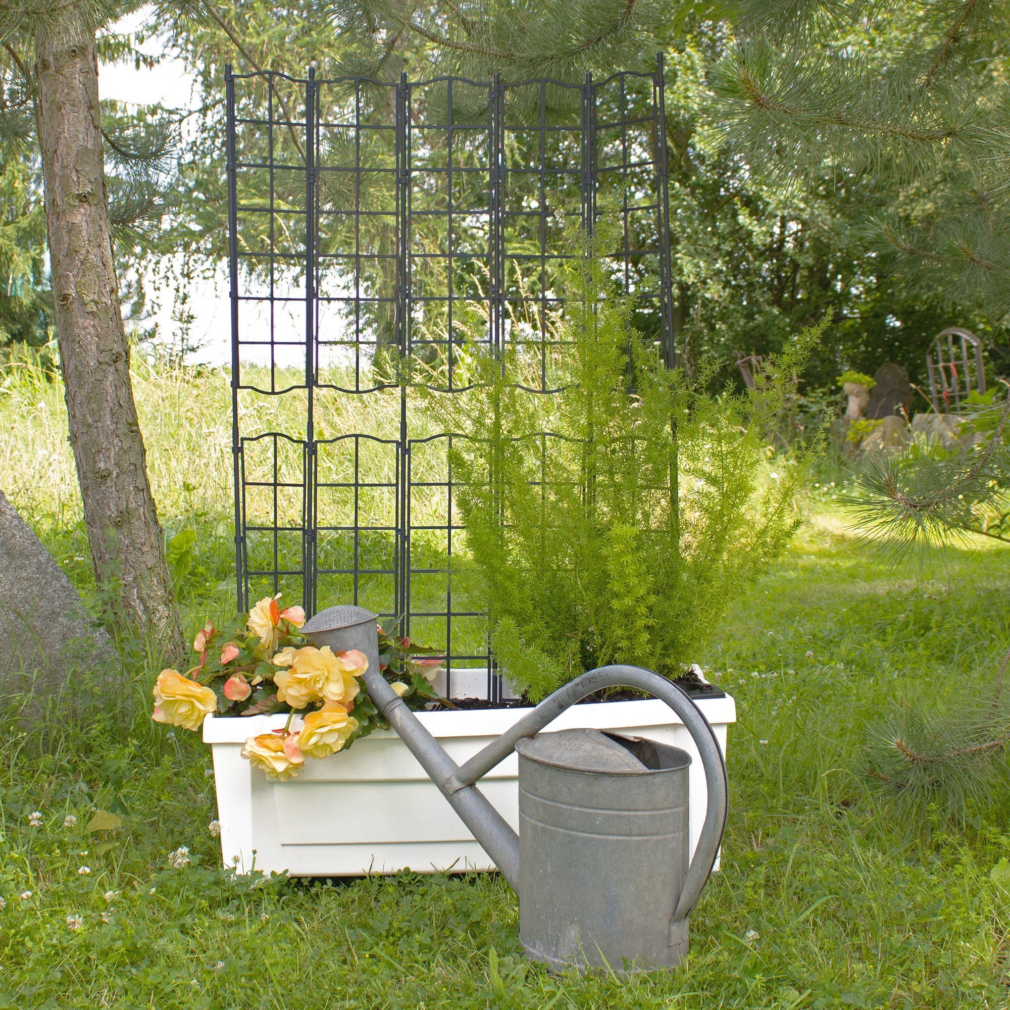 NYVI Blumenkasten Pflanzkasten Rankgitter NYVIGreen 79x35x135 42L mit Bewässerungssystem (1 St), Pflanzkübel Spalier aus wetterfestem & recyceltem Kunststoff