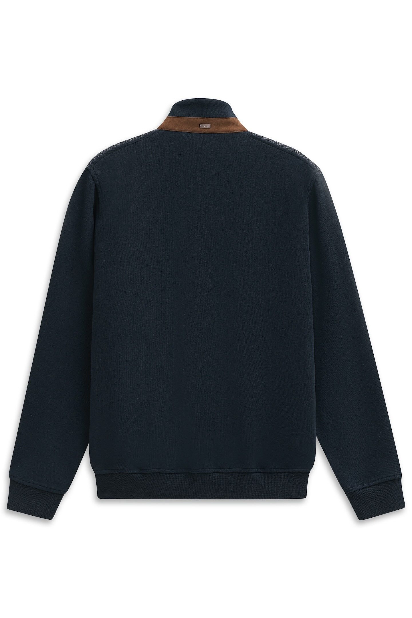 bugatti Sweatjacke Regular Fit mit Stehkragen und aus Baumwollmix