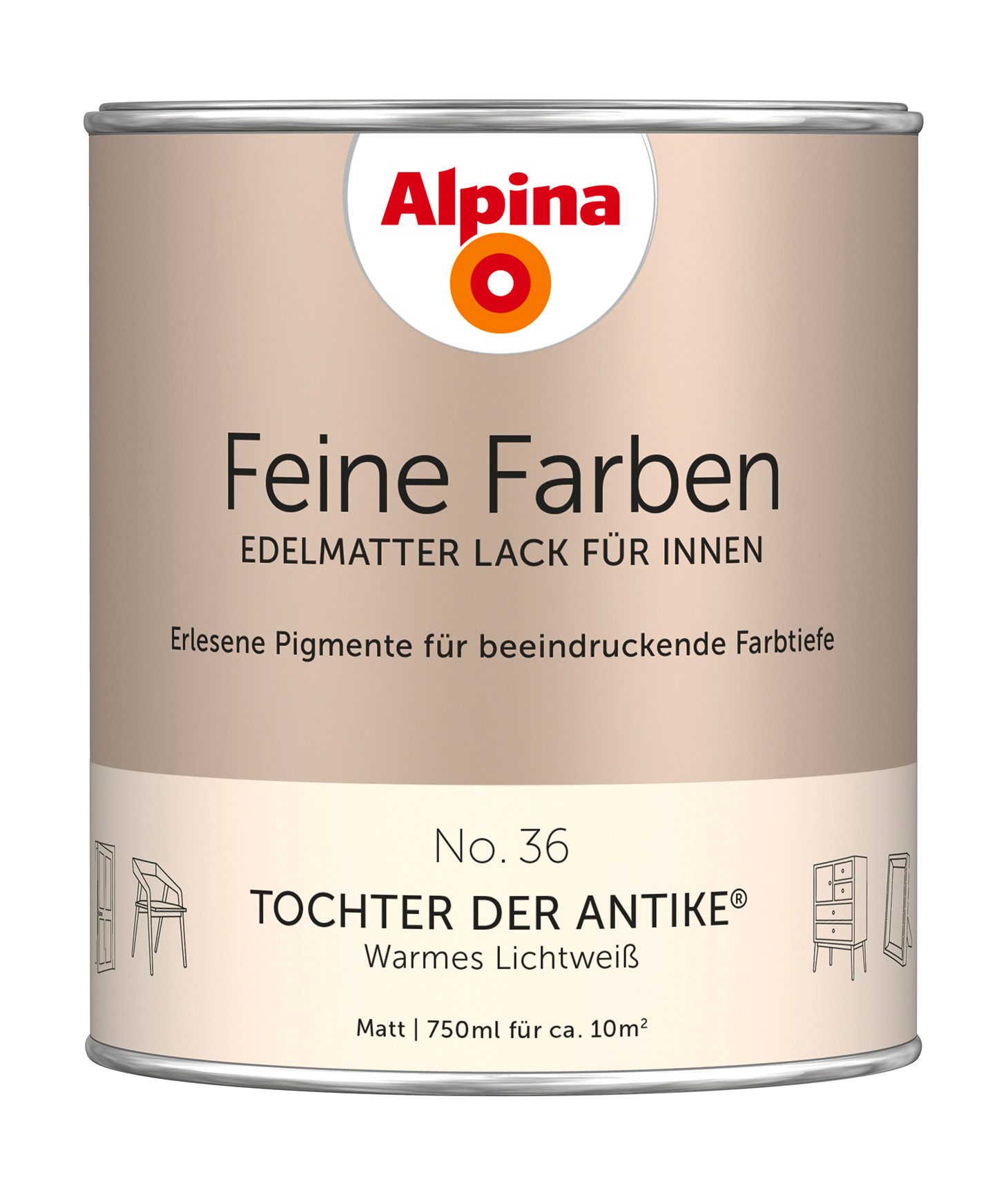 Alpina Lack Alpina Feine Farben Lack edelmatt 750ml - Farbfamilie Beige