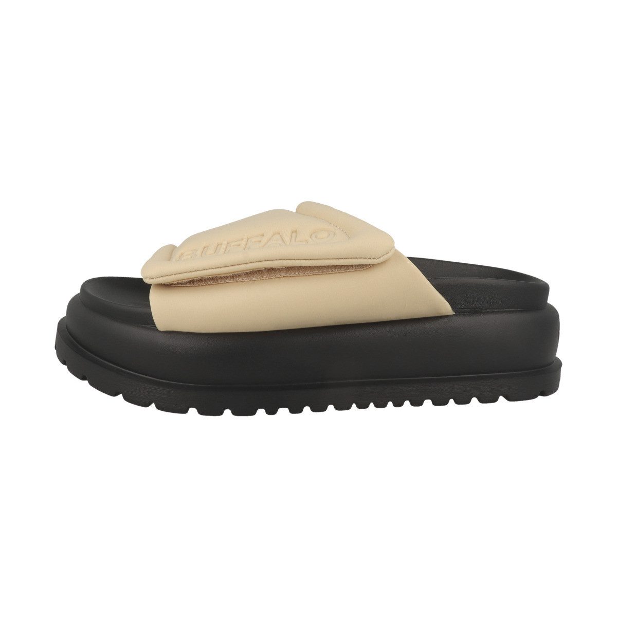 Buffalo Palma Velcro Damen Pantolette Hausschuhe, Sandaletten, Mules, Pantoffeln, Slipper