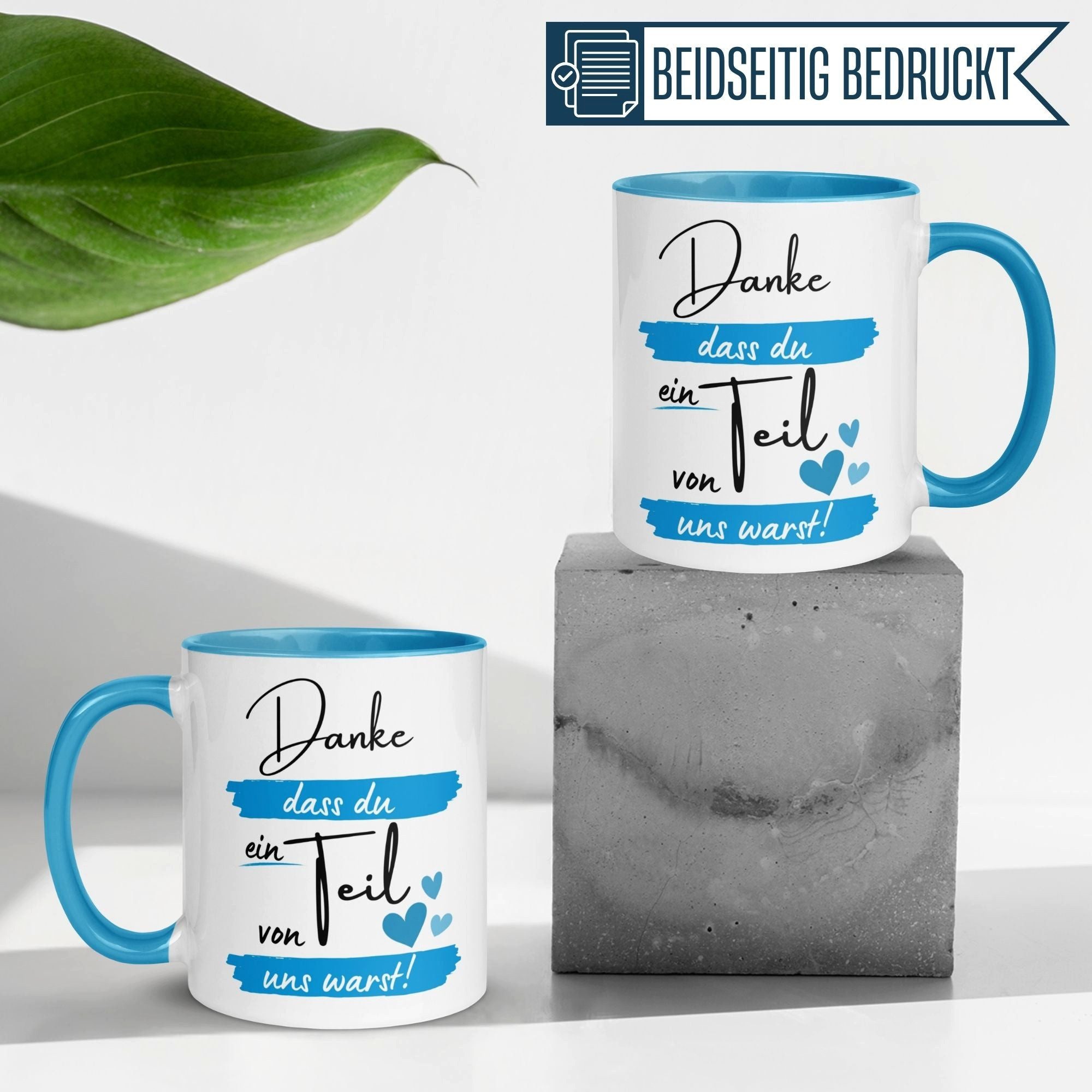 Momentals Tasse Abschied – „Danke dass du ein Teil von uns warst“ – Abschiedsgeschenk, Gratis Versand · Links-&Rechtshänder · Spülmaschinenfest