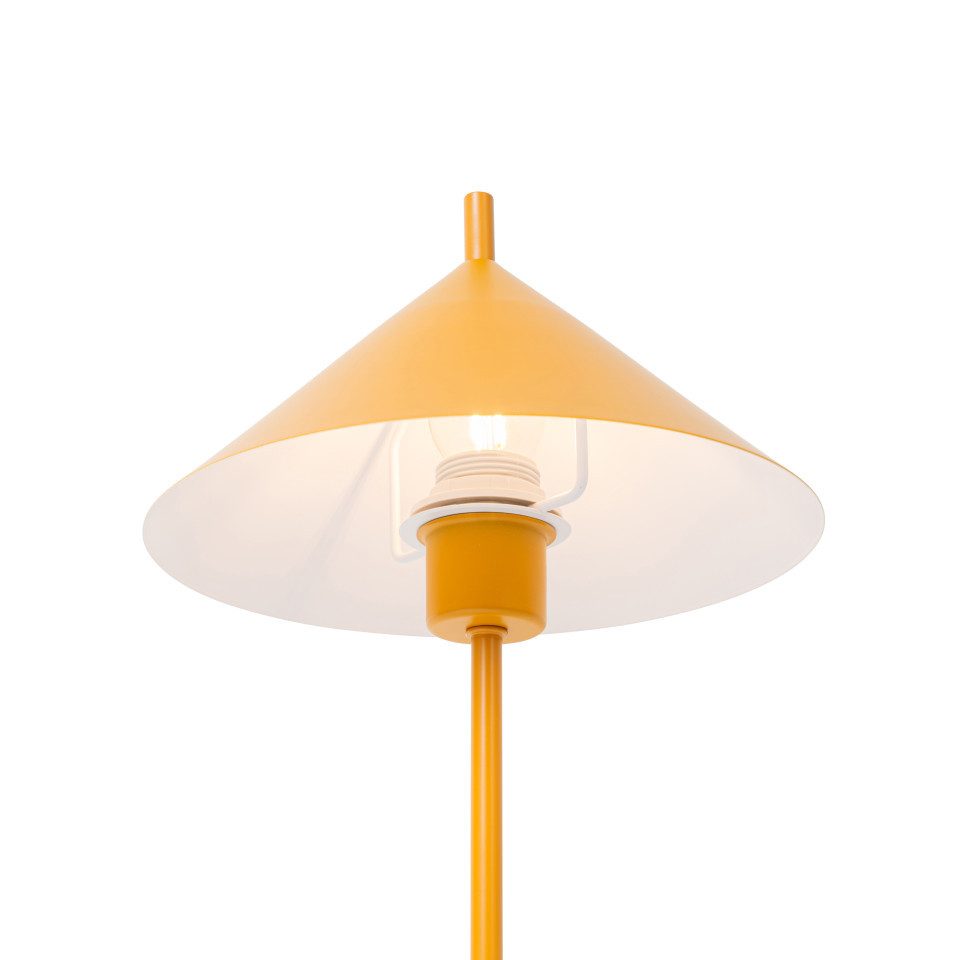 Qazqa Tischleuchte Triangolo, ohne Leuchtmittel, Warmweiß, QAZQA Tisch­leuchte, e27, Gelb, Stahl, Design