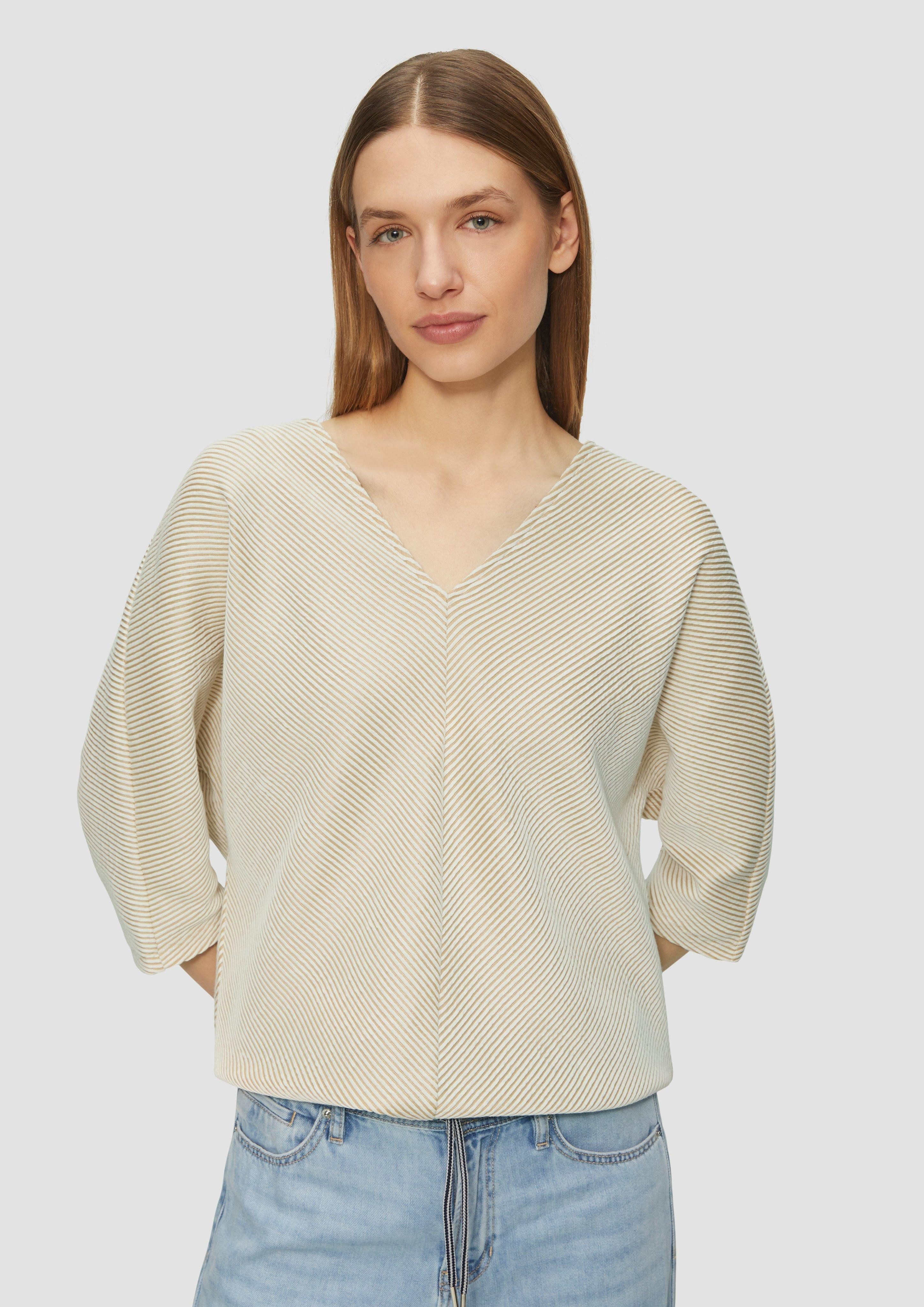 s.Oliver 3/4-Arm-Shirt Shirt mit Strukturstreifen und günstig online kaufen