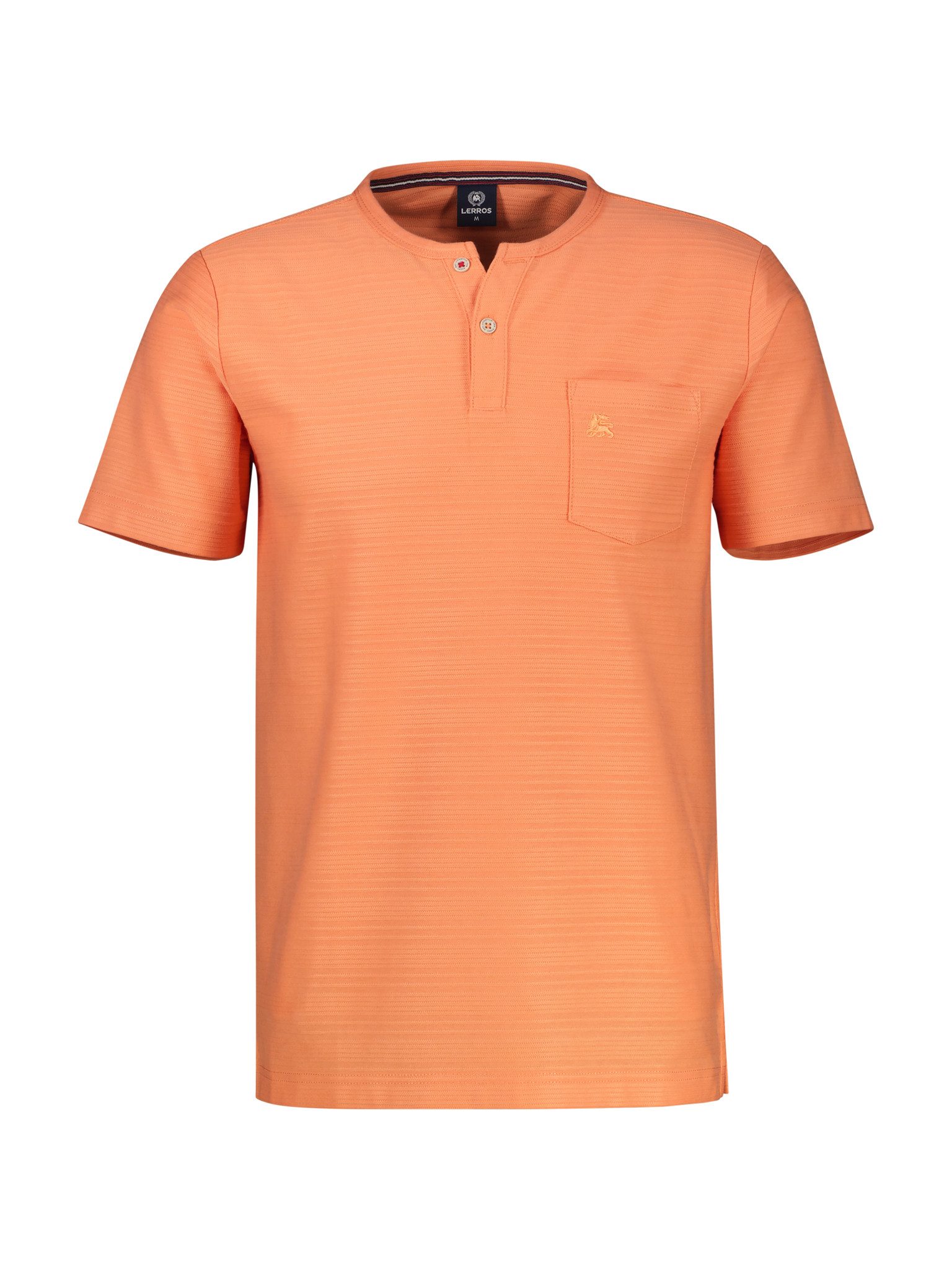 LERROS Kurzarmshirt mit Serafino-Kragen und kurzer Knopfleiste