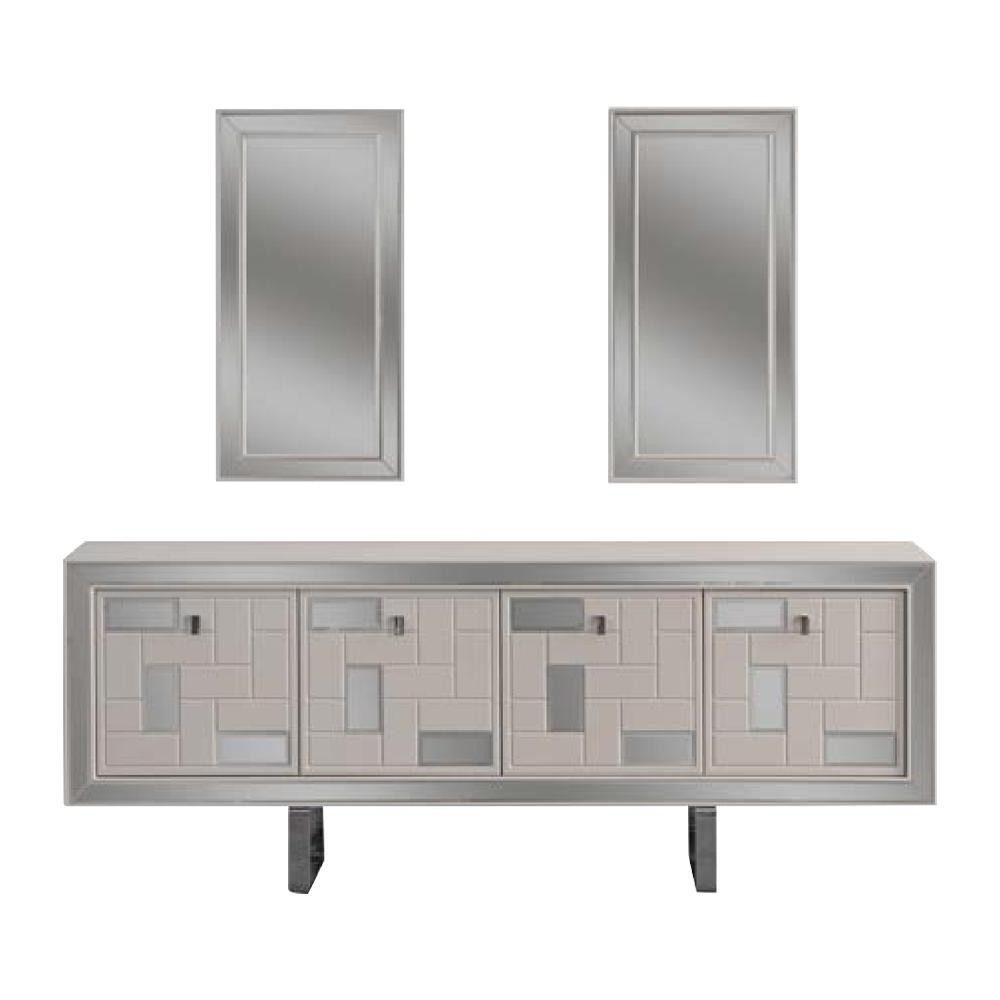 Xlmoebel Sideboard Weiße Holzkommode mit viel Stauraum für Esszimmer und Wohnzimmer (Sideboard, Sideboard), Hergestellt in Europa