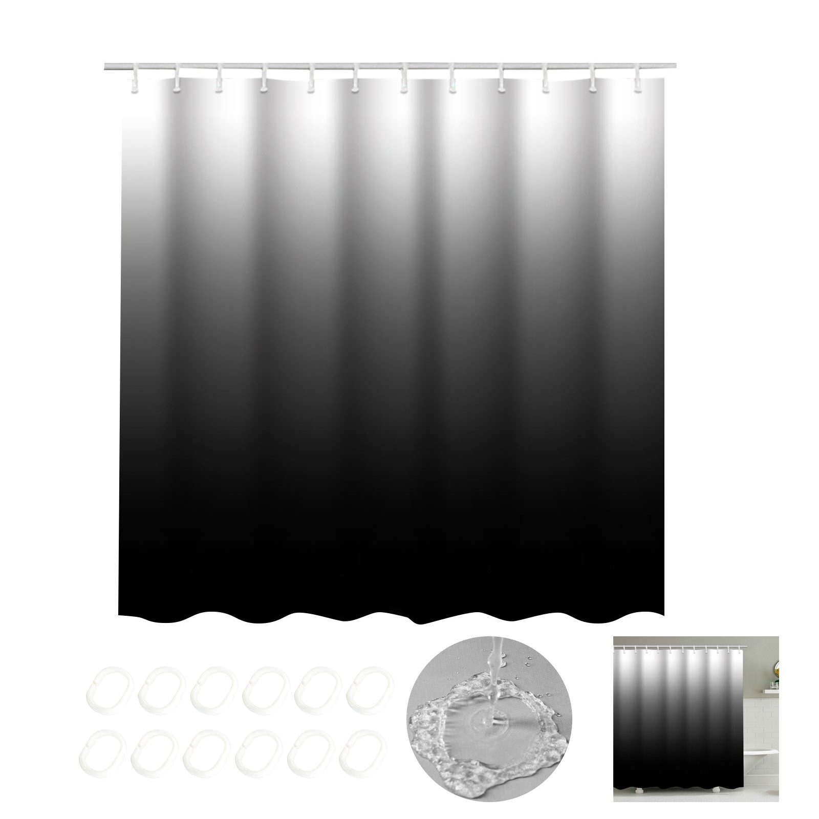 MODFU Duschvorhang Badewannenvorhang Badezimmer Vorhang Textil Vorhänge Dus günstig online kaufen