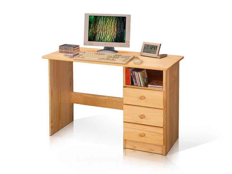 Moebel-Eins Kinderschreibtisch, PC Schreibtisch / Kinderschreibtisch, Material Massivholz, Kiefer