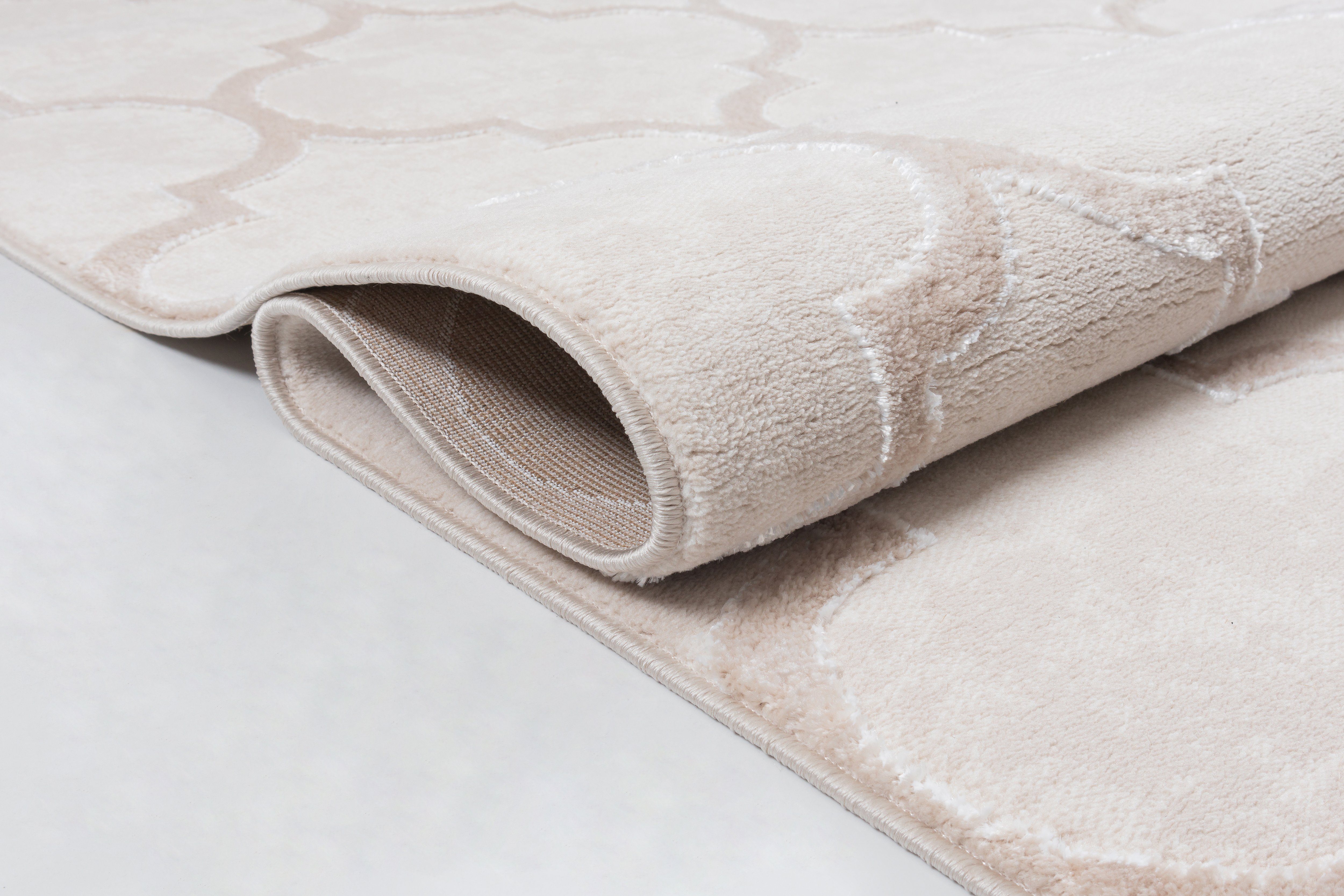 OTTO home Teppich Badra Kurzflor, rechteckig, Höhe: 12 mm, geometrisch, Hoch Tief Design, 3-D Wirkung, Ornamente, Wohnzimmer – Bild 5 von 5
