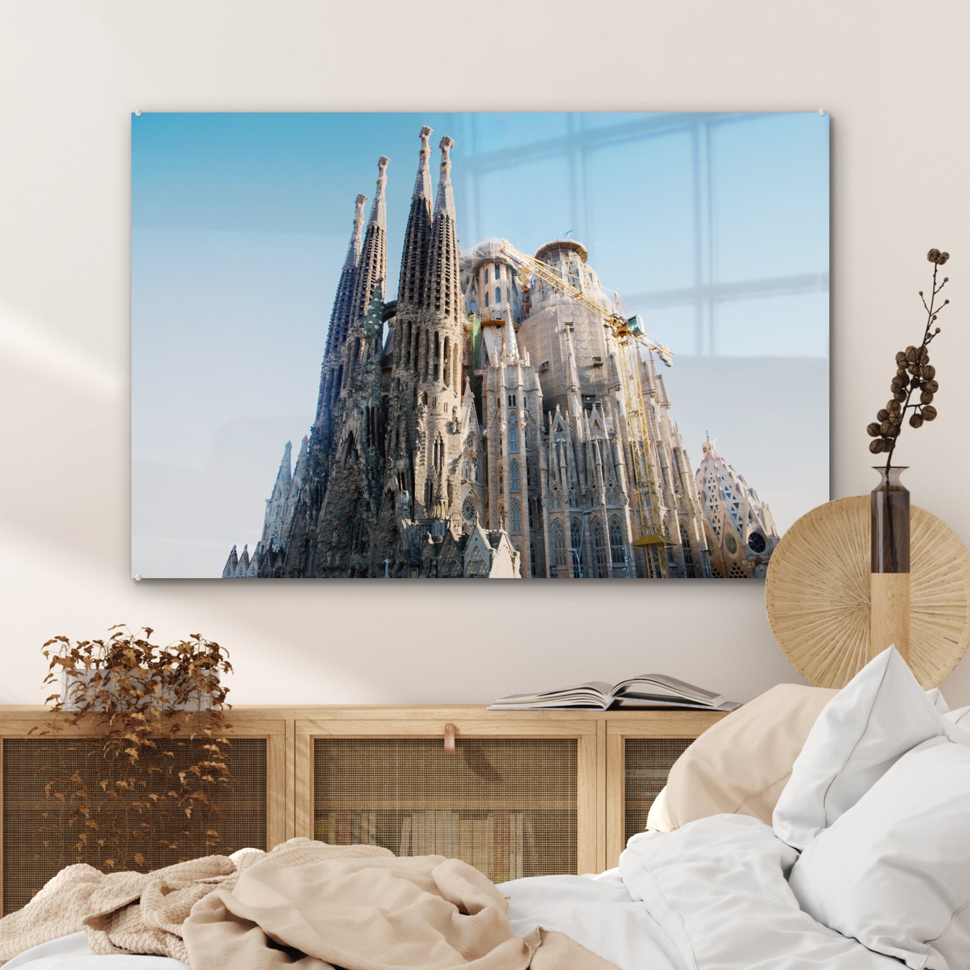 MuchoWow Acrylglasbild Seitenansicht & Wohnzimmer St), Familia der Acrylglasbilder Barcelona, Sagrada Schlafzimmer (1