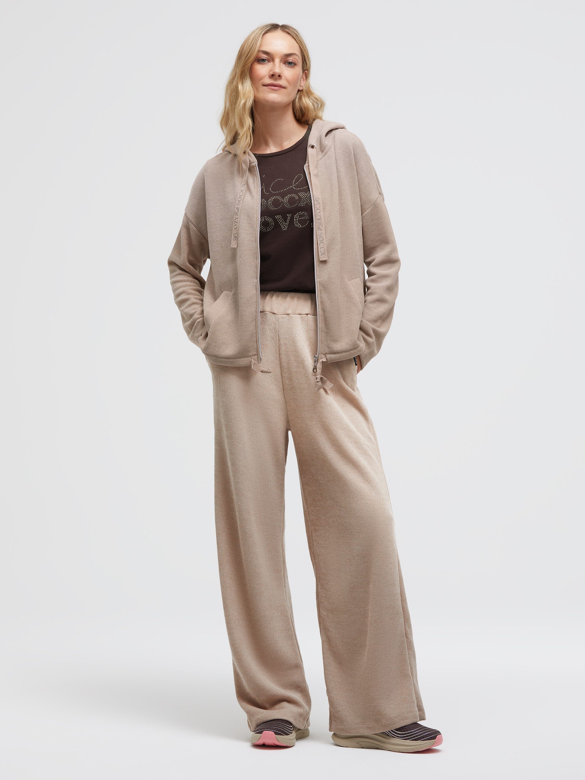SOCCX Kapuzensweatjacke mit Bindeband am Saum – Bild 3 von 5