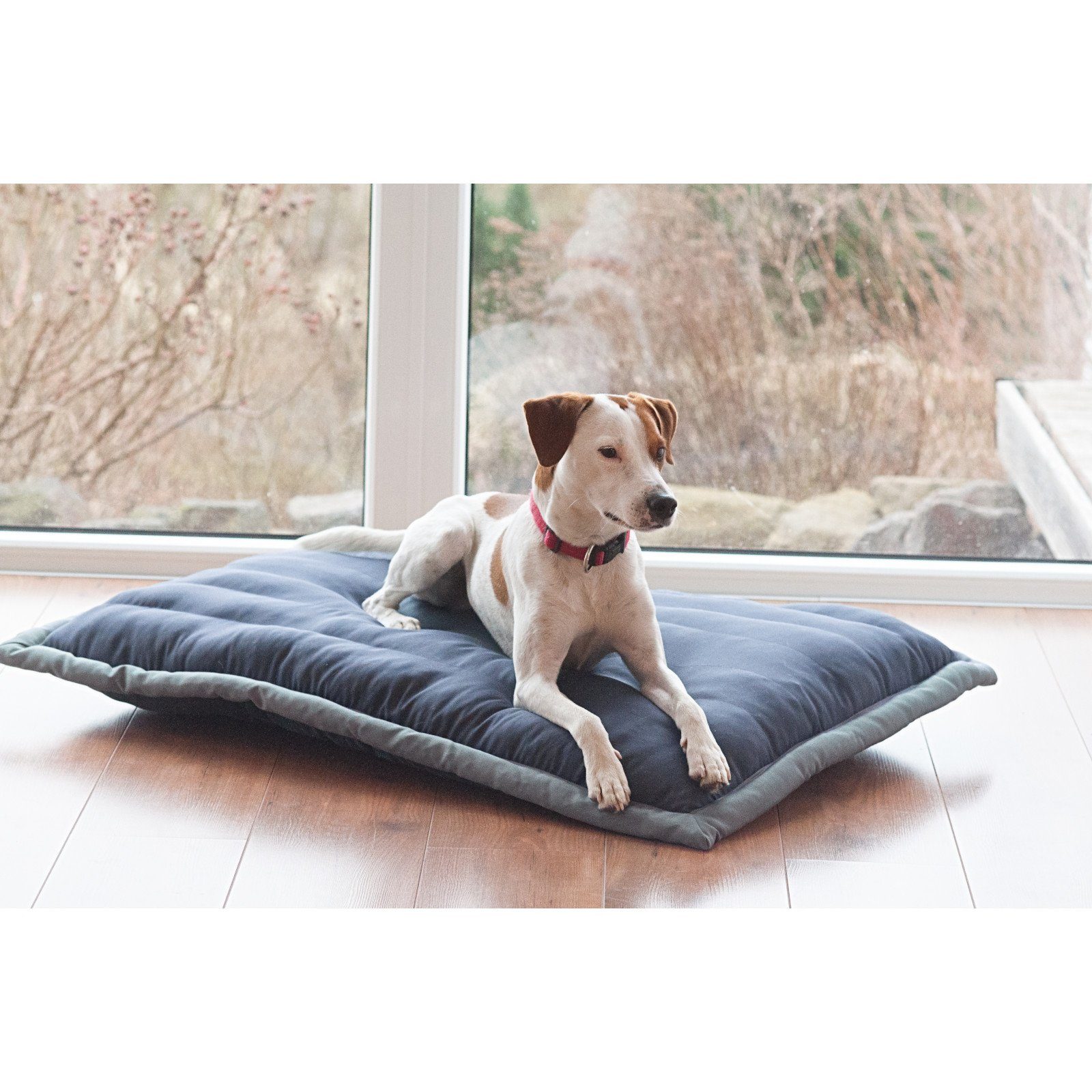 Aumüller Tierkissen Liegekissen CANVAS für Hunde Dunkelblau / Grau, 120 cm