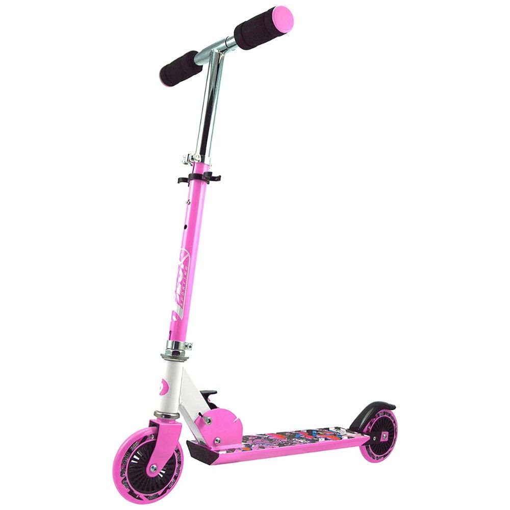 in - Cityroller pink-weiß, Kinder Roller - pink-weiß klappbarer für Tretroller Best City Sporting
