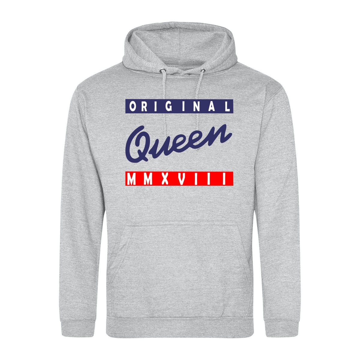Hoodie für mit King QUEEN modischem Kapuzenpullover / Shop & Grau Couples Print Paare Queen Pullover