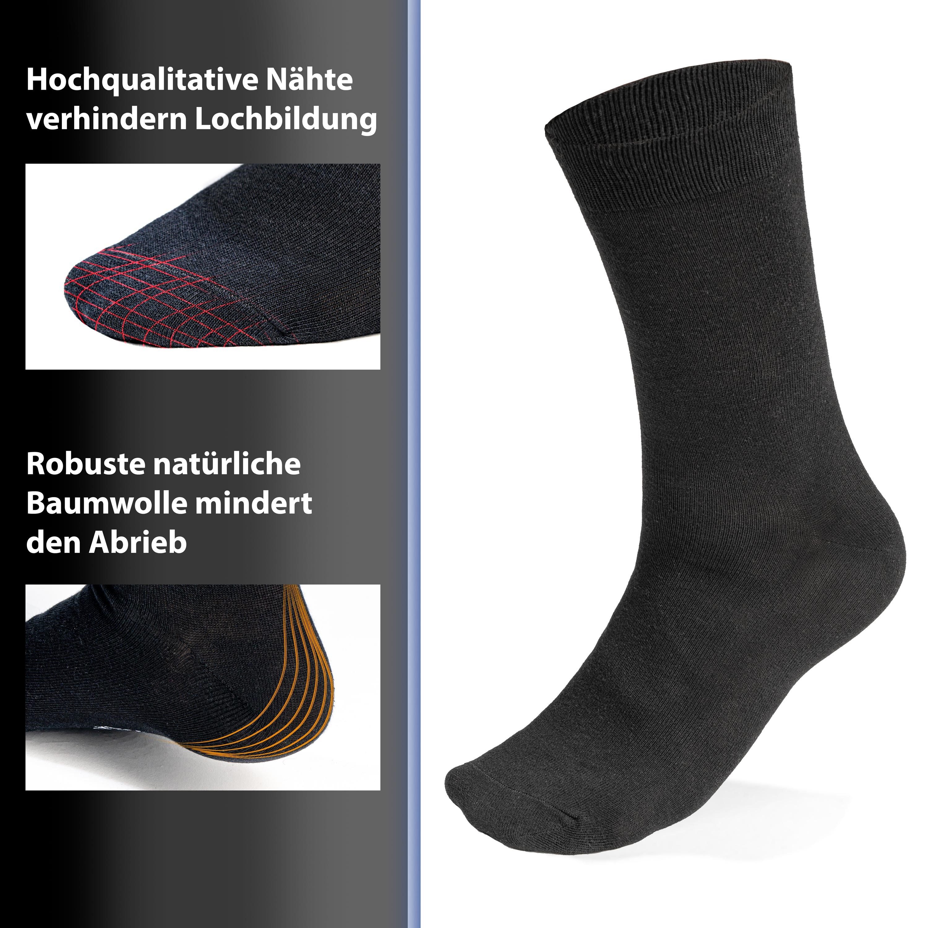 Kemes Businesssocken lange Socken Herren 10 Paar 95% Baumwolle 5% Elasthan günstig online kaufen