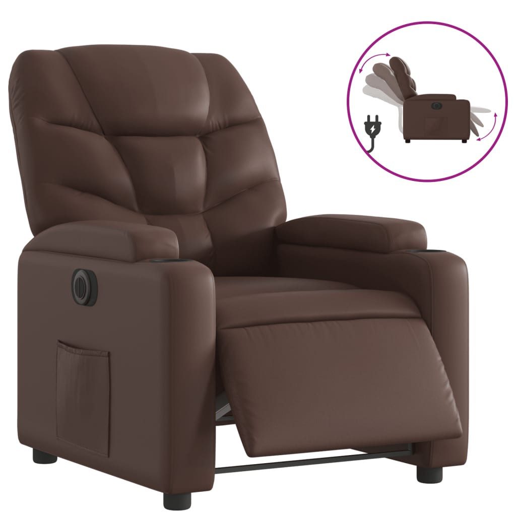 vidaXL Sessel Elektrischer Relaxsessel Braun Kunstleder günstig online kaufen