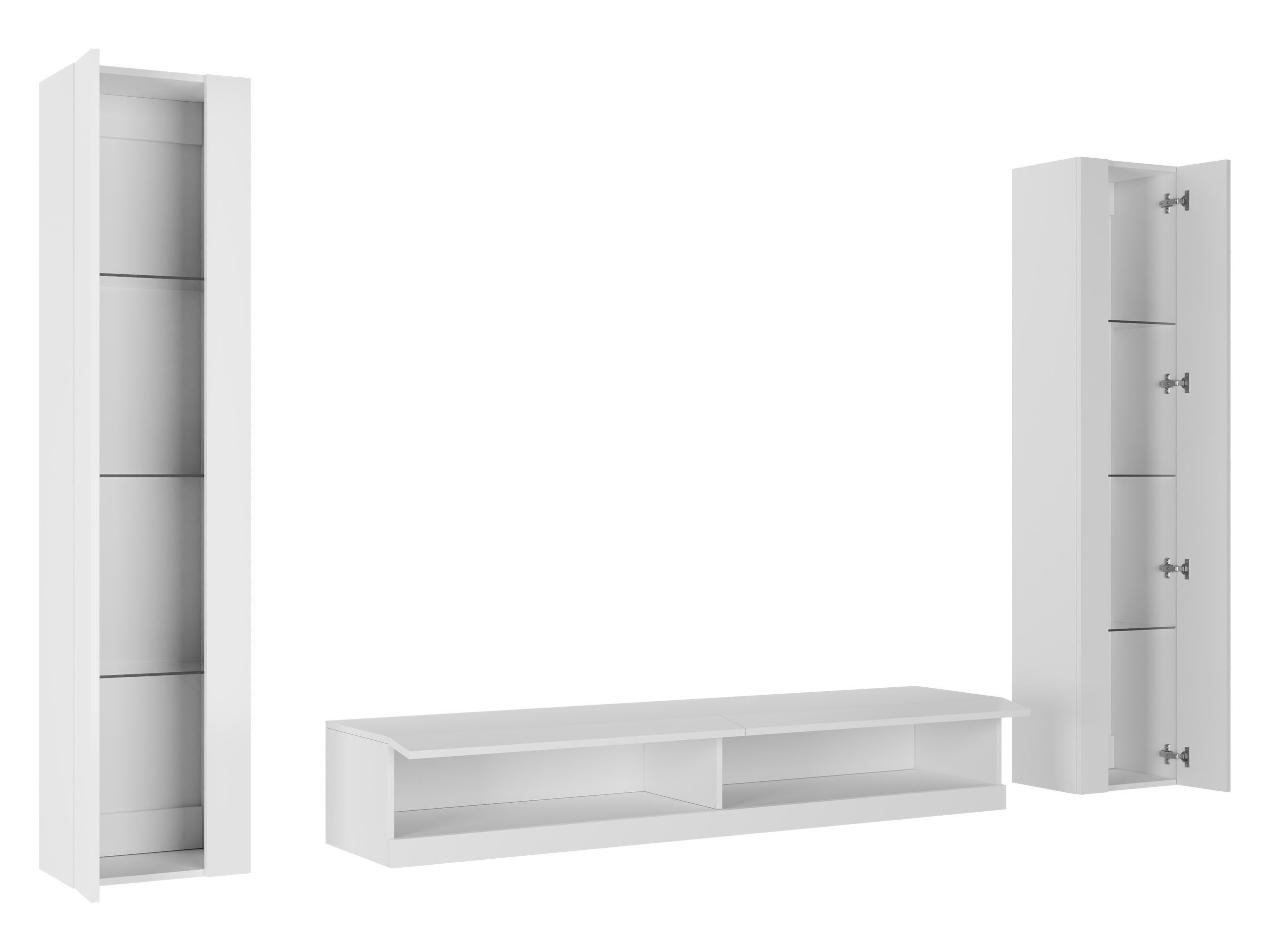 MIRJAN24 Wohnwand Vigo New III, (2x Vitrine, TV-Lowboard), Beleuchtung als Option