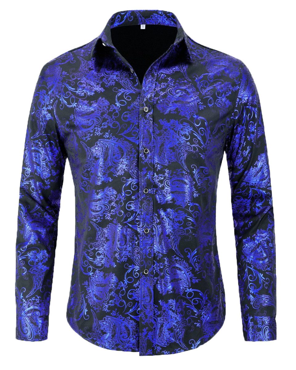 Allthemen Langarmhemd Herren Jacquard Freizeithemd für günstig online kaufen