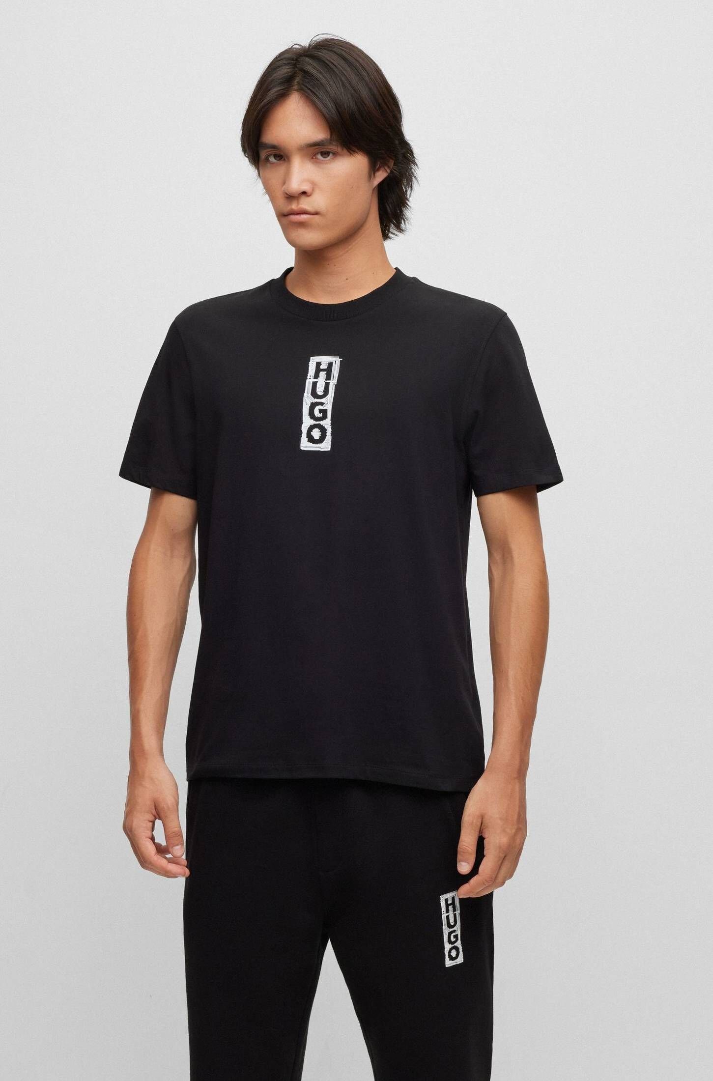 schwarz DALBULA HUGO (15) (1-tlg) T-Shirt Herren T-Shirt