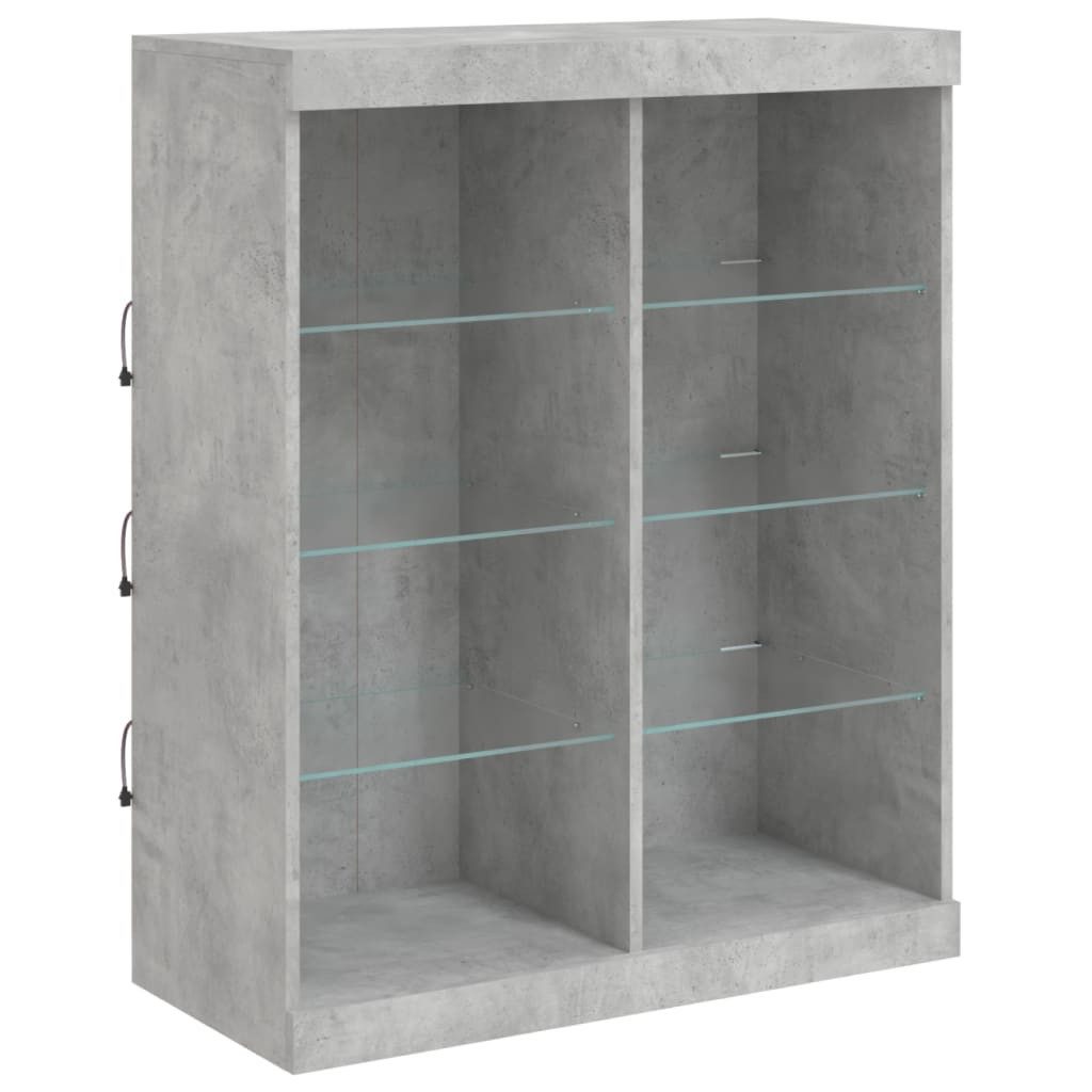 vidaXL Sideboard Sideboard mit LED-Leuchten Betongrau günstig online kaufen