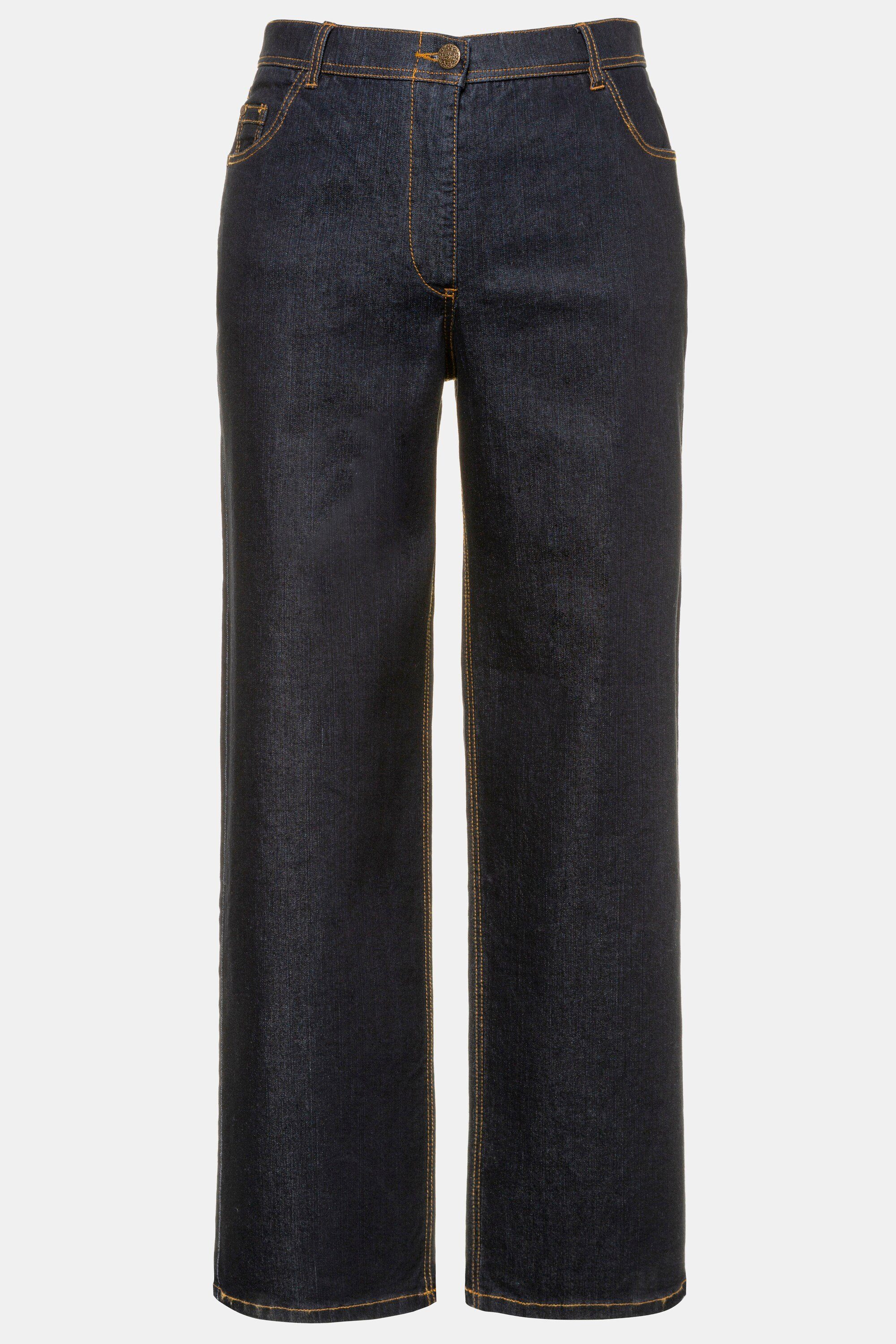 Jeans weites Funktionshose Bein 5-Pocket-Schnitt Mary Ulla dark blue Popken denim