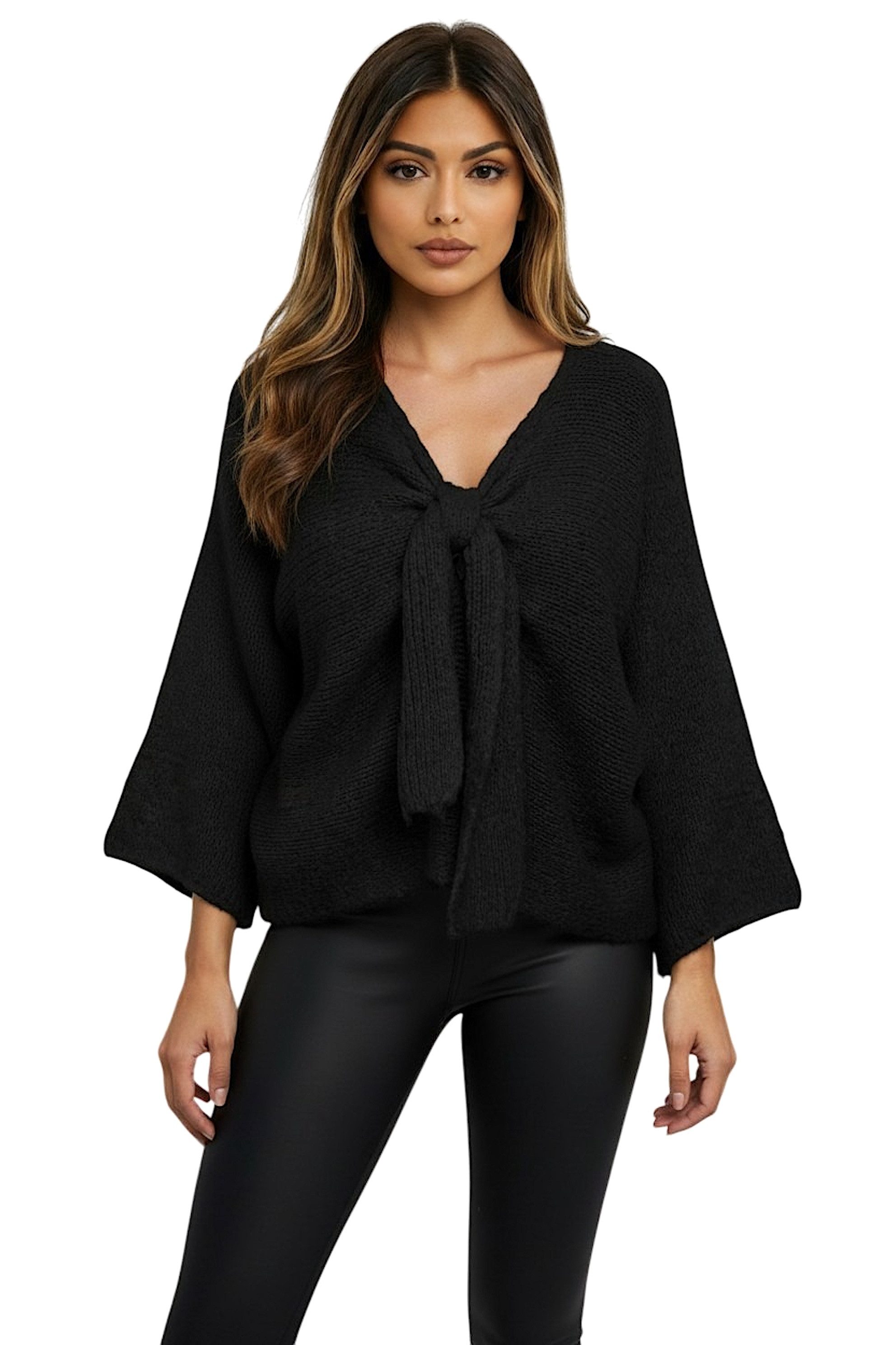 Worldclassca Cardigan WORLDCLASSCA Damen Oversize Cardigan Strickjacke mit Schleife Fashion Neue Kollektion - Stilvolle und gemütliche Strickmode für Damen