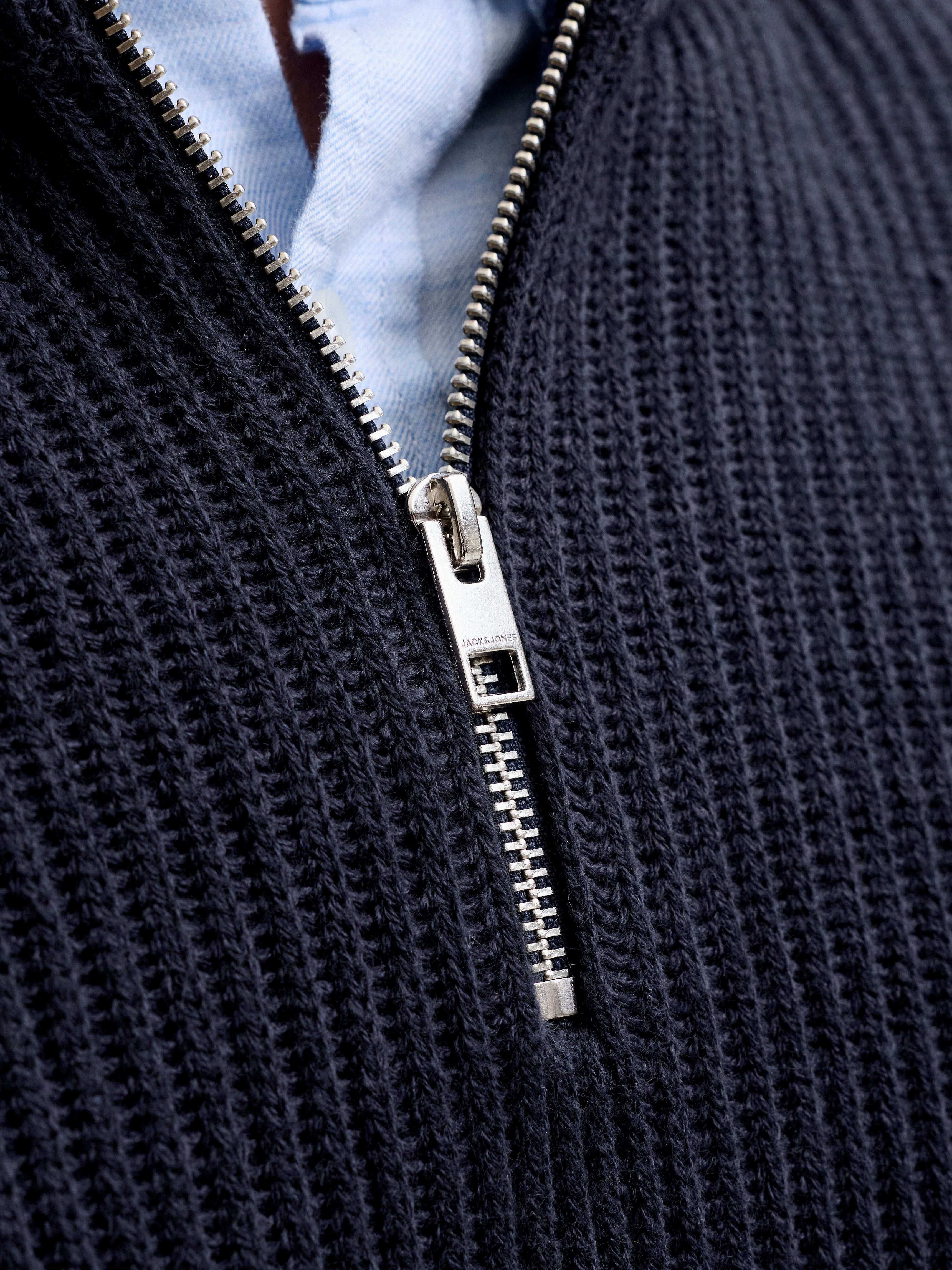 Jack & Jones PlusSize Troyer JJPANNEL KNIT HALF ZIP AW26 PLS Materialmix, normal geschnitten