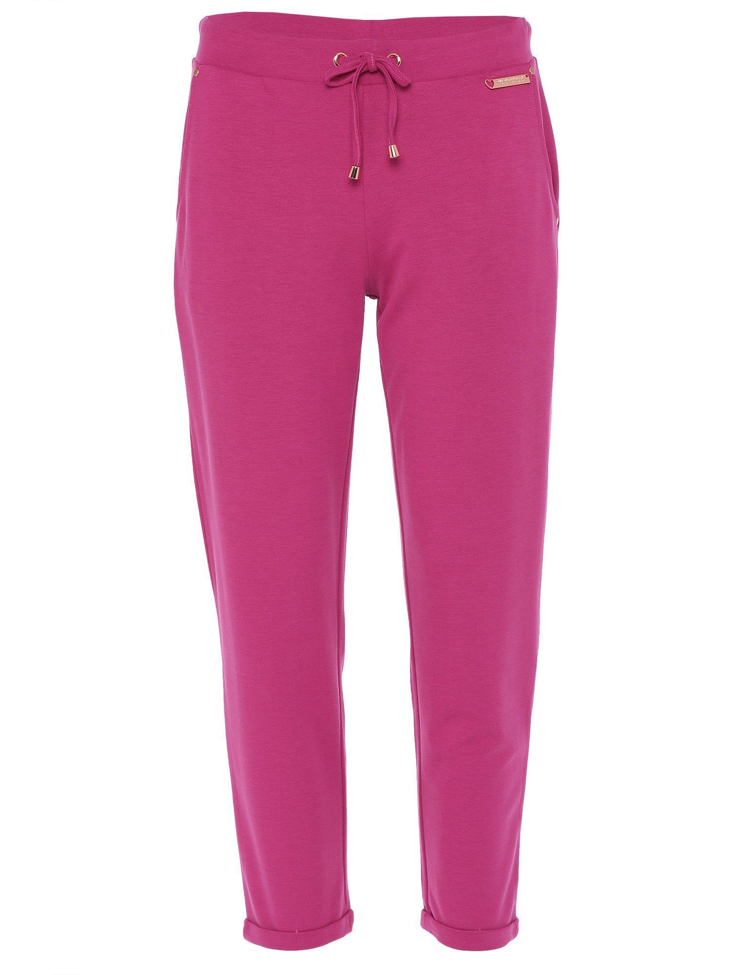 Christian Materne Jogger Pants Relaxhose mit Umschlagsaum fuchsia