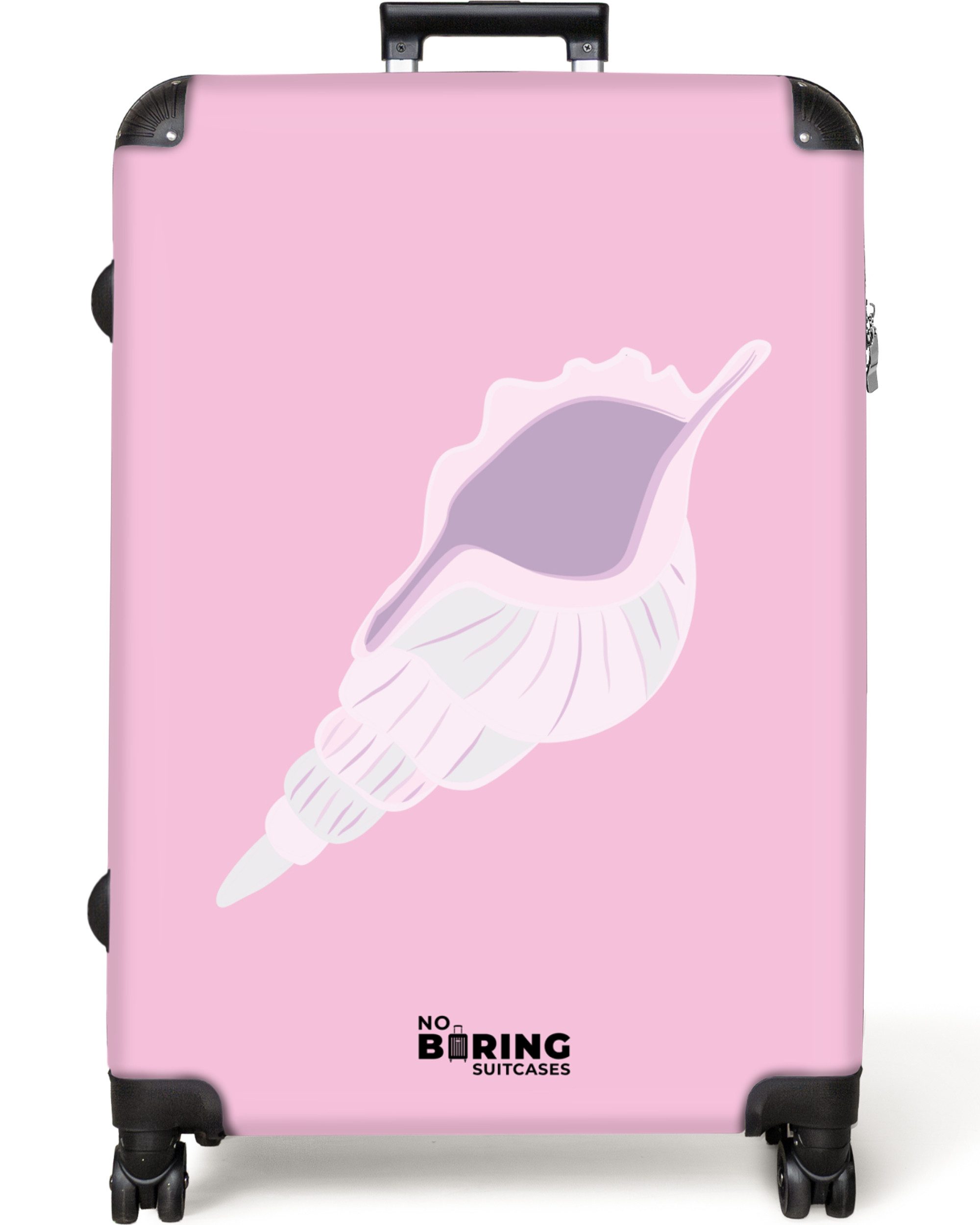 NoBoringSuitcases.com© Hartschalen-Trolley Rosa mit lila Schale günstig online kaufen