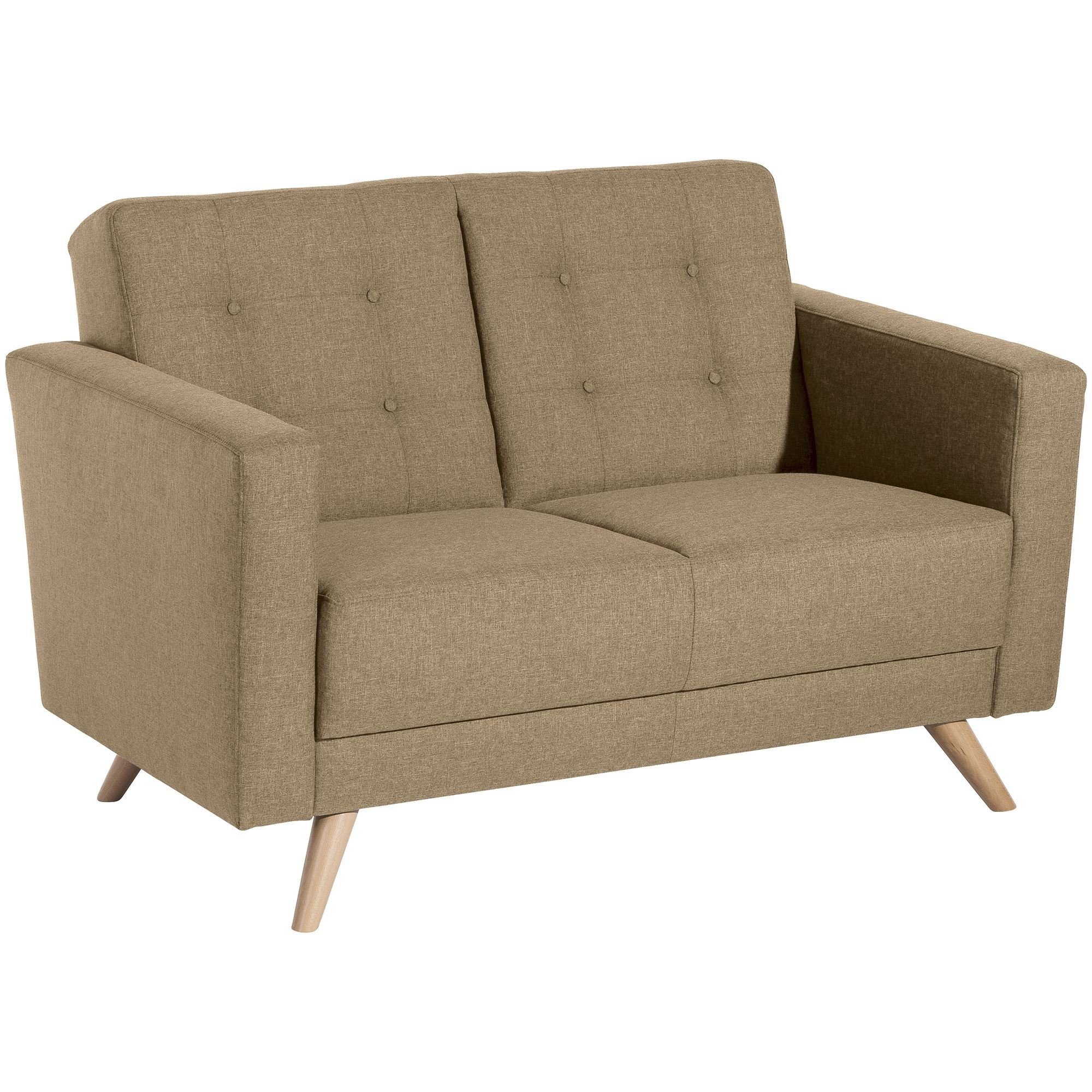 verarbeitet,bequemer Flachgewebe Kostenlosem Sofa Bezug 58 Sitz aufm Buche 1 hochwertig Kessel natur, 2-Sitzer Teile, Sparpreis Sofa Versand Karisa inkl.