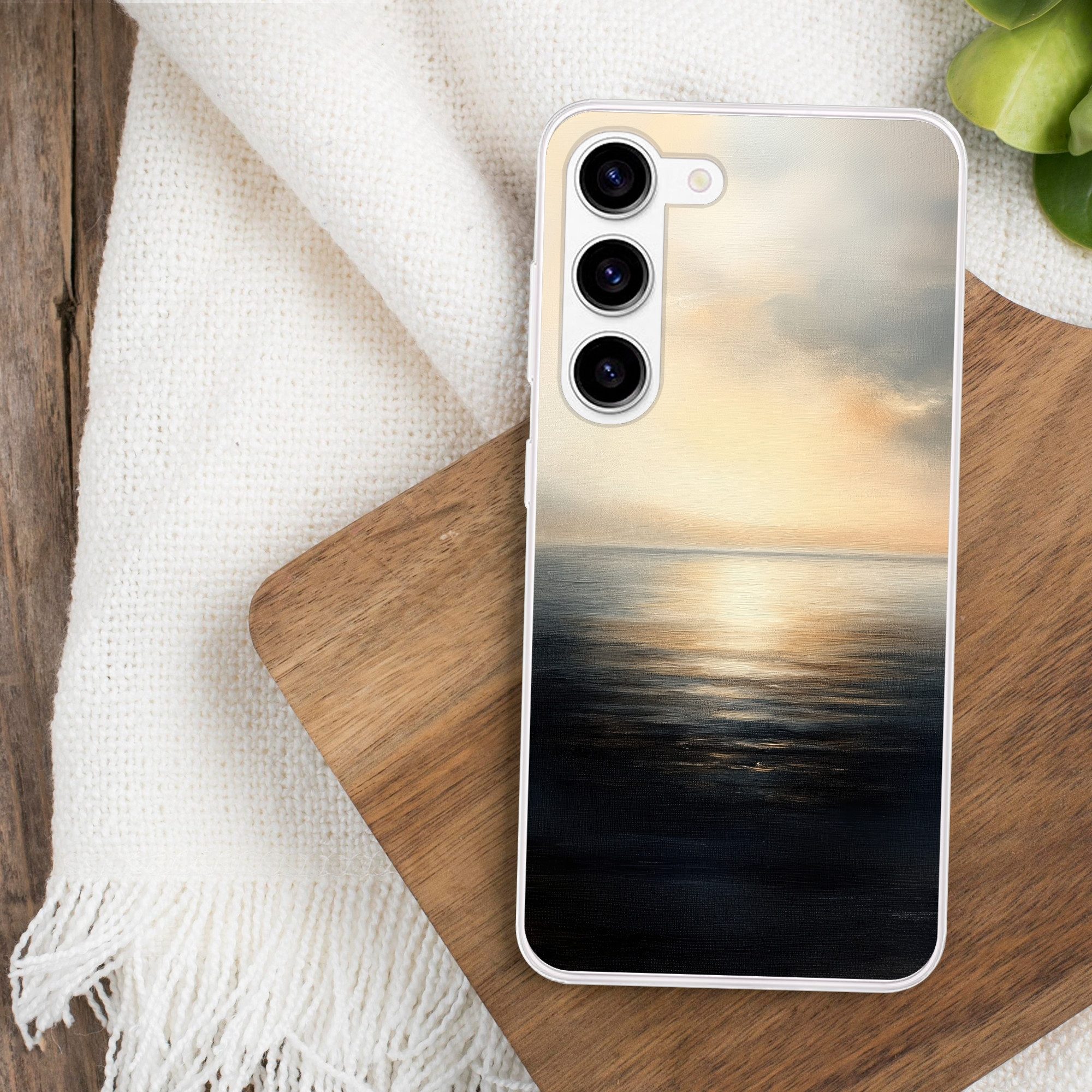 MuchoWow Handyhülle für Samsung Galaxy S23 Sonne - Horizont - Meer, Phone Case, Silikon, Schutzhülle Dünn