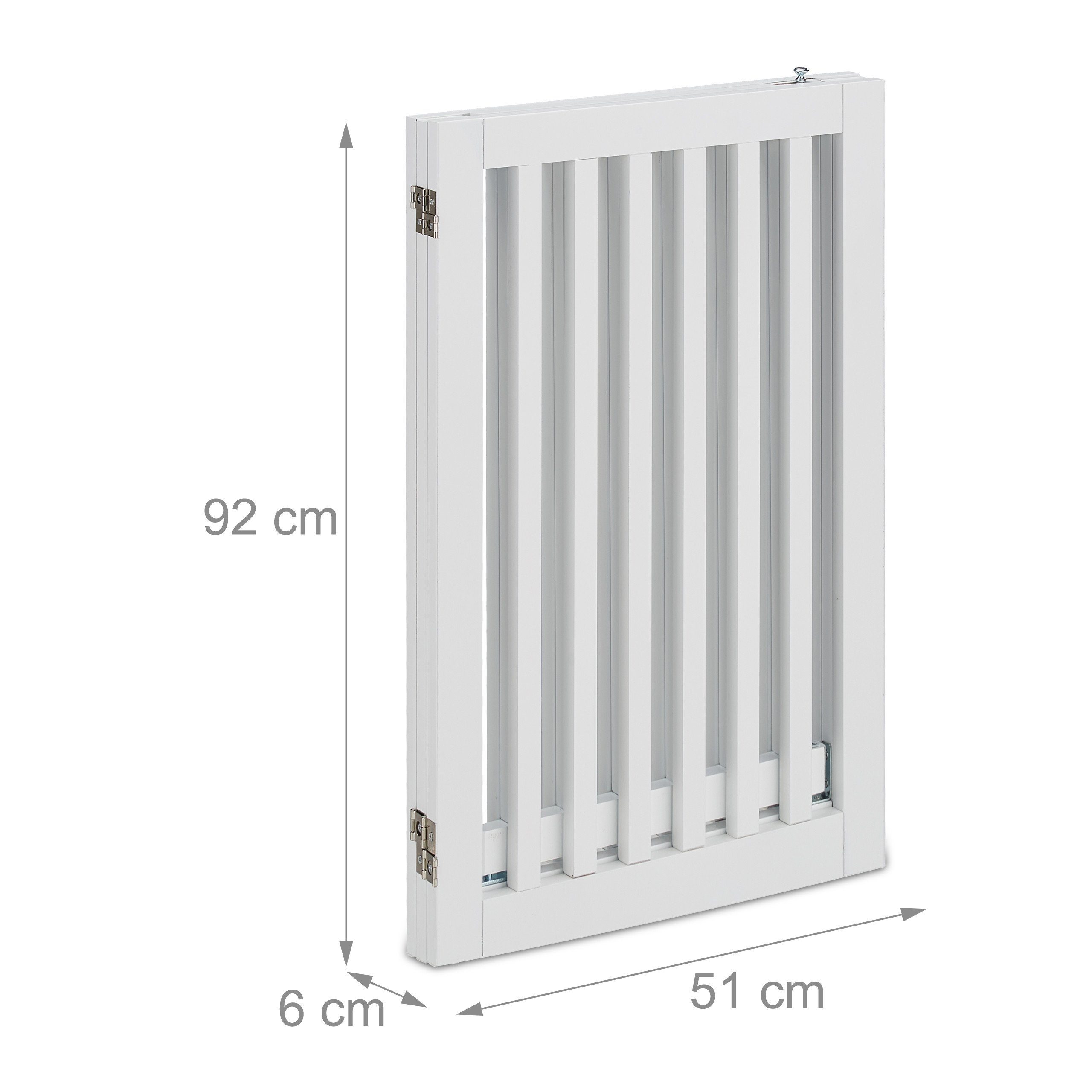 relaxdays Universalschutzgitter Weißes Absperrgitter mit Tür 92 cm hoch