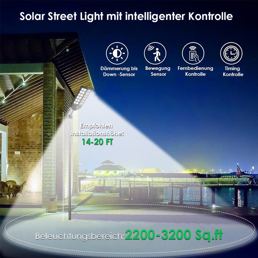 GLIESE LED Solarleuchte LED Außen-Wandleuchte Solar mit Daemmerungssensor, mit Fernbedienung, 6500K kaltweiß, 100000 lm, LED fest integriert, kaltweiß, Solarlampen für Außen hängend Spotlight