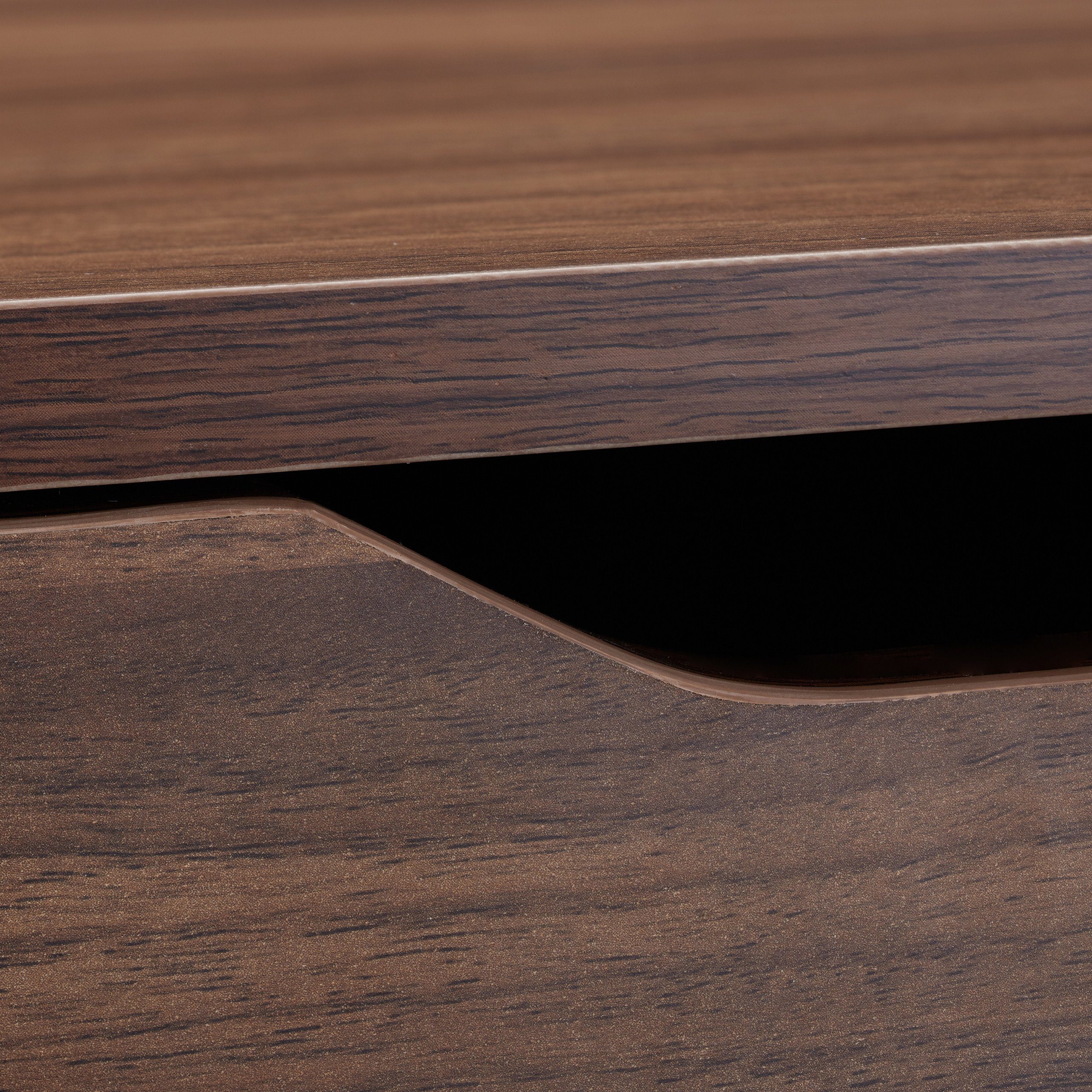 Schwarz Schreibtisch mit / relaxdays Holz Schubladen, Braun Schwarz Schreibtisch