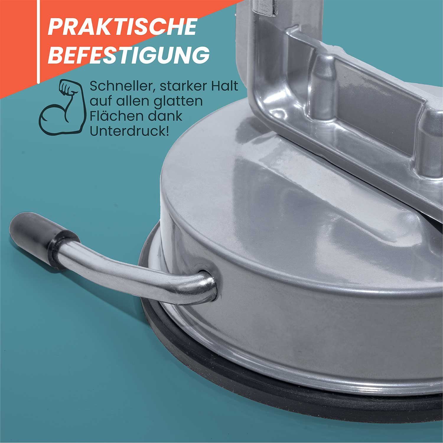 Goods+Gadgets Becher Edelstahl Apfel&Gemüseschäler mit Spiralschneider und sicherem Saugfuß, Obst- & Gemüseschäler