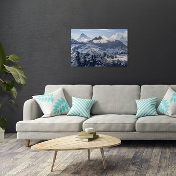 wandmotiv24 Leinwandbild Bergpanorama, Schnee, Alpen, Gebirge, Landschaft (1 St), Wandbild, Wanddeko, Leinwandbilder in versch. Größen