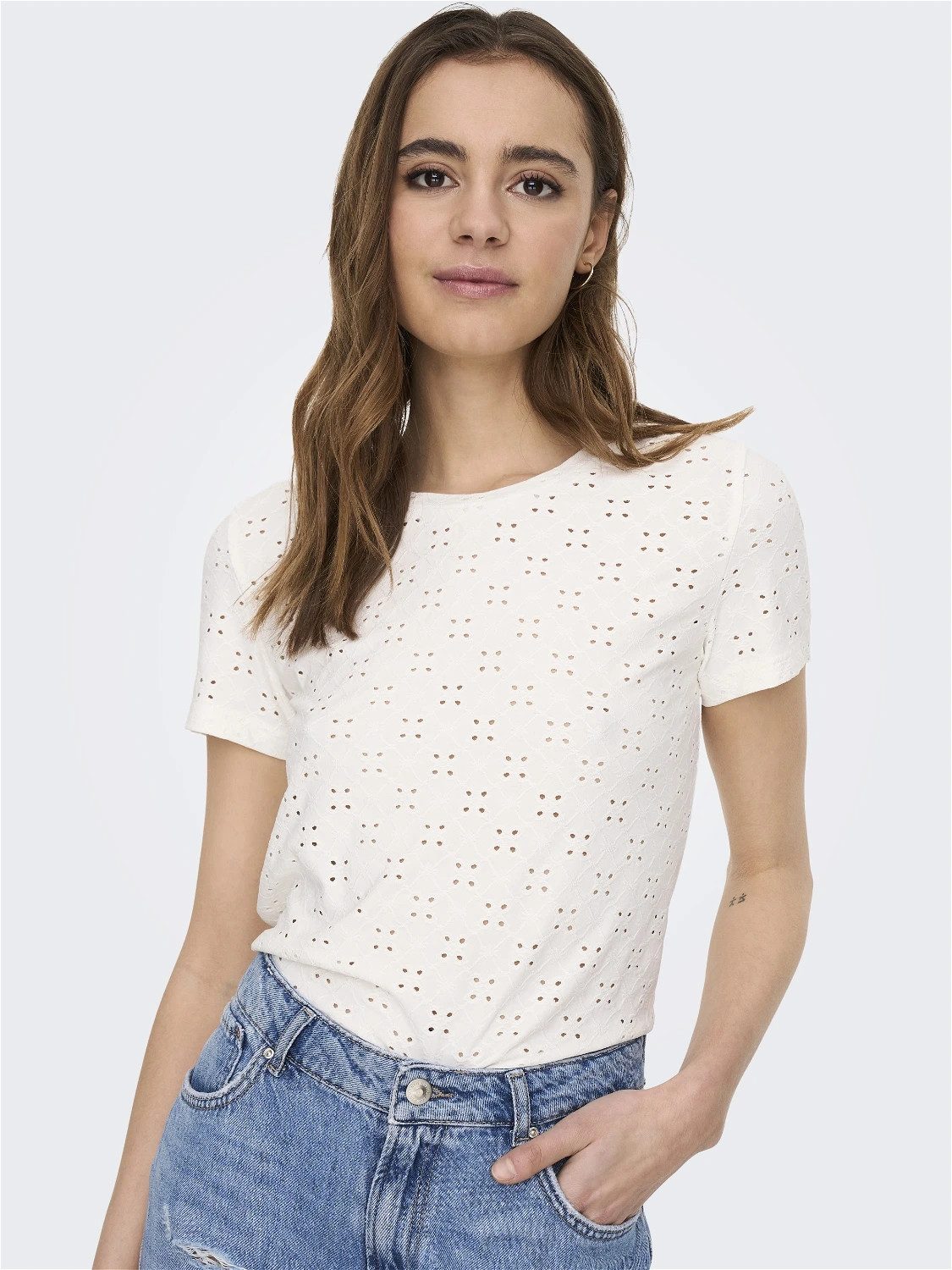 JACQUELINE de YONG T-Shirt 2er-Set Kurzarm Rundhals (2-tlg) JDYCATHINKA S/S TAG TOP JRS NOOS