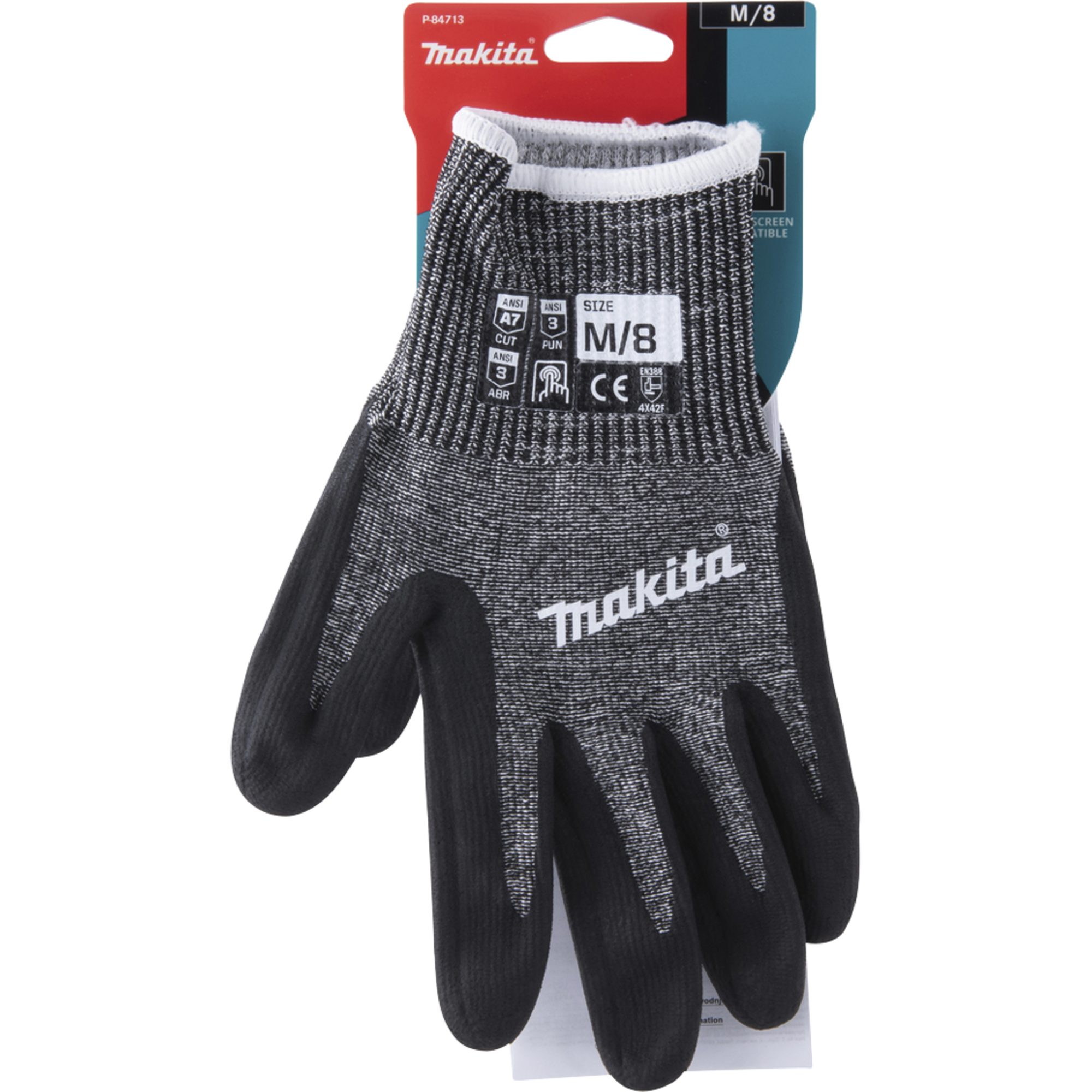 Makita Arbeitshandschuhe Makita Arbeitshandschuhe P-84713, Gr. M (8), Schnittfestigkeit F/7