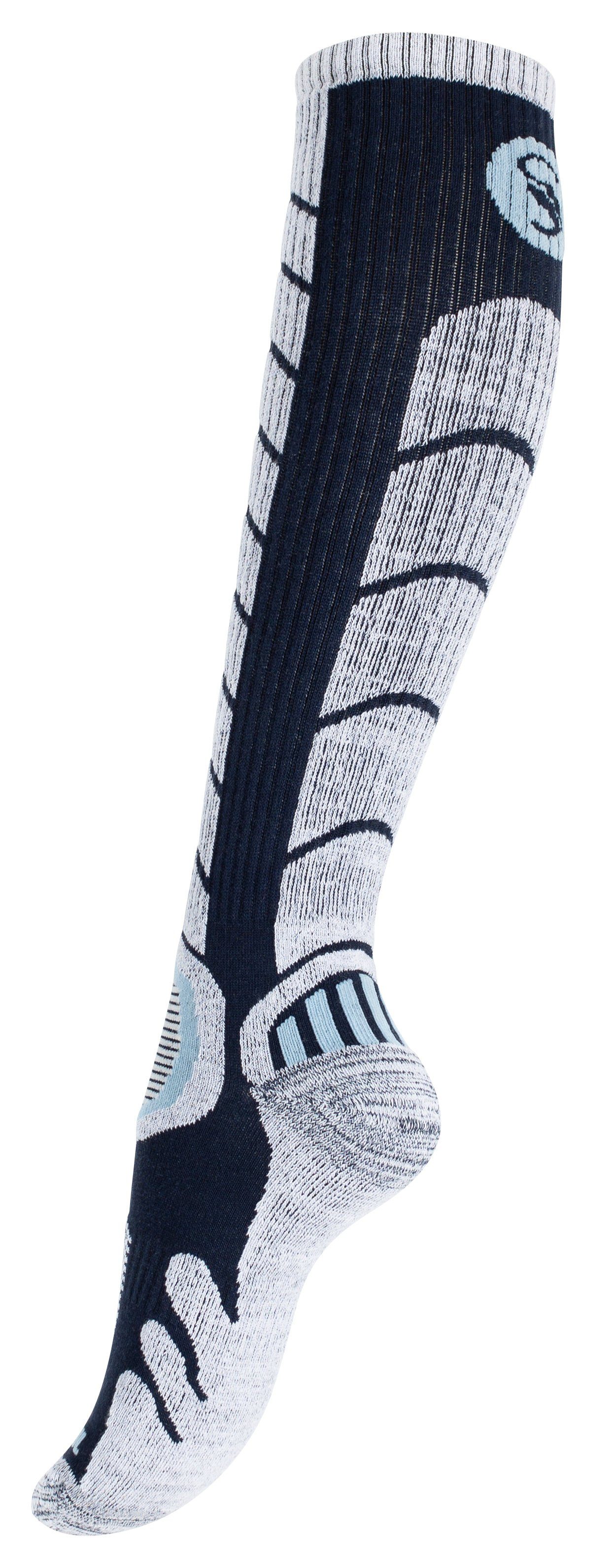 Paar Paar Schwarz/Marine Snowboard Stark Skisocken Socken mit Ski 2 & Spezialpolsterung, 2 Soul®