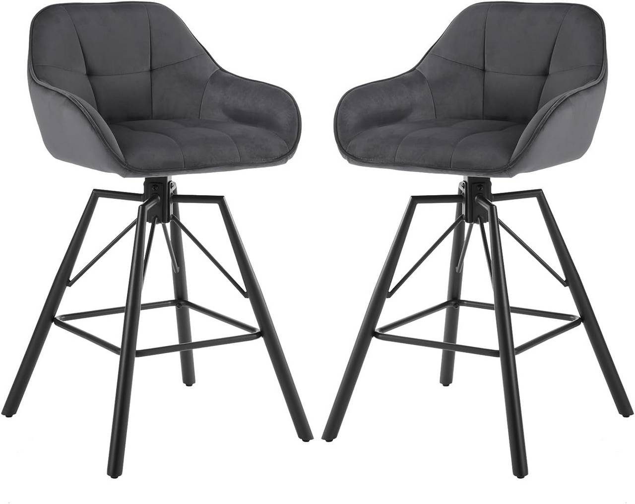 Woltu Barhocker (2 St), 2er Set, mit Lehne Fußstütze, drehbar günstig online kaufen