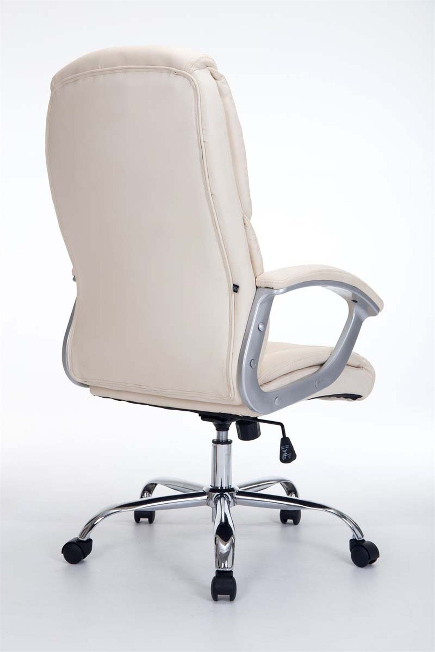 und bequemer TPFLiving - höhenverstellbar Rhodos 360° chrom Sitz: Kunstleder Drehstuhl, creme Bürostuhl drehbar - Gestell: Bürostuhl Rückenlehne Metall mit (Schreibtischstuhl, Chefsessel, XXL),