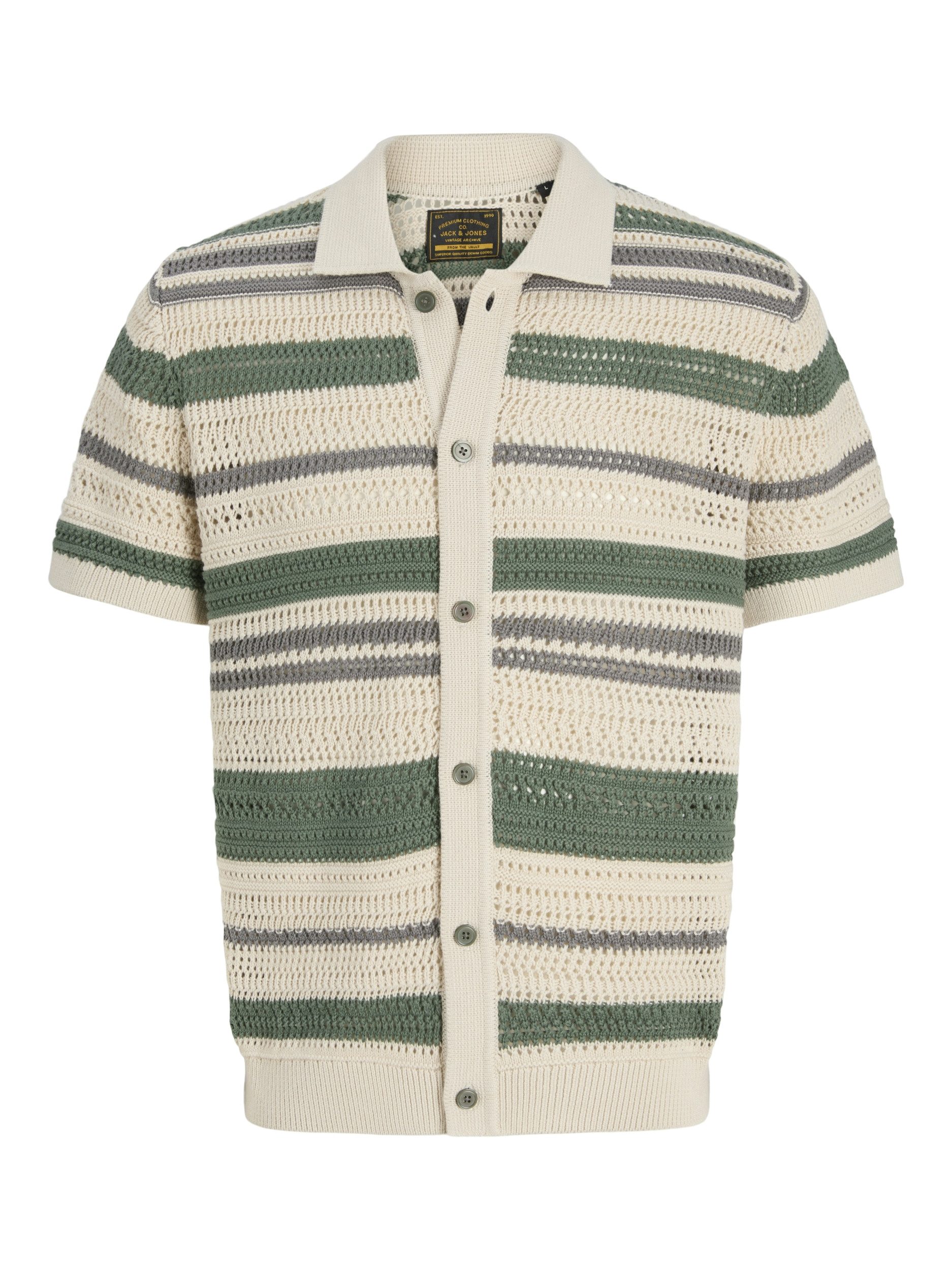Jack & Jones T-Shirt JPRBLUHAMILTON BUTTON THROUGH POLO, Laurel Wreath/Sea Pearl