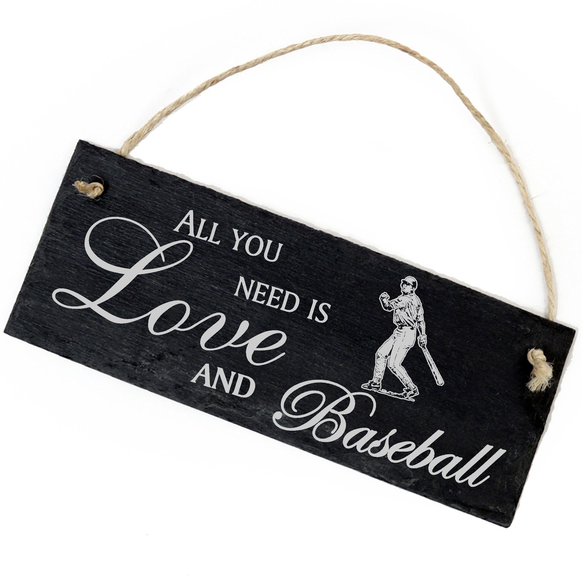 Dekolando Hängedekoration Baseball 22x8cm All you need is Love and Baseball