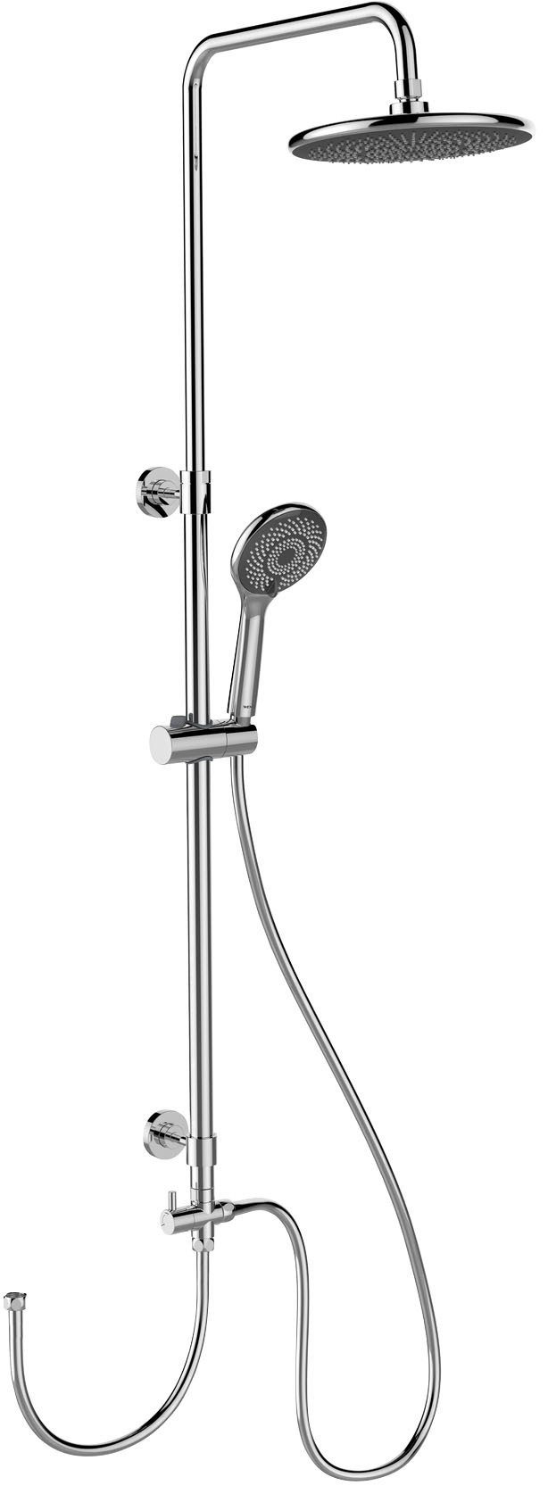 WENKO Duschsystem Watersaving, einfacher Wandanschlussbogen Armatur oder bestehende Anschluss an