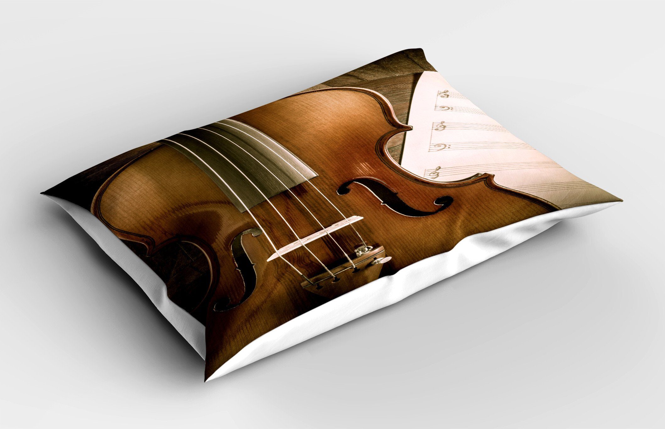 Kissenbezüge Dekorativer Standard Size Geige Kissenbezug, Stück), King und Gedruckter Musik-Blatt Instrument (1 Abakuhaus