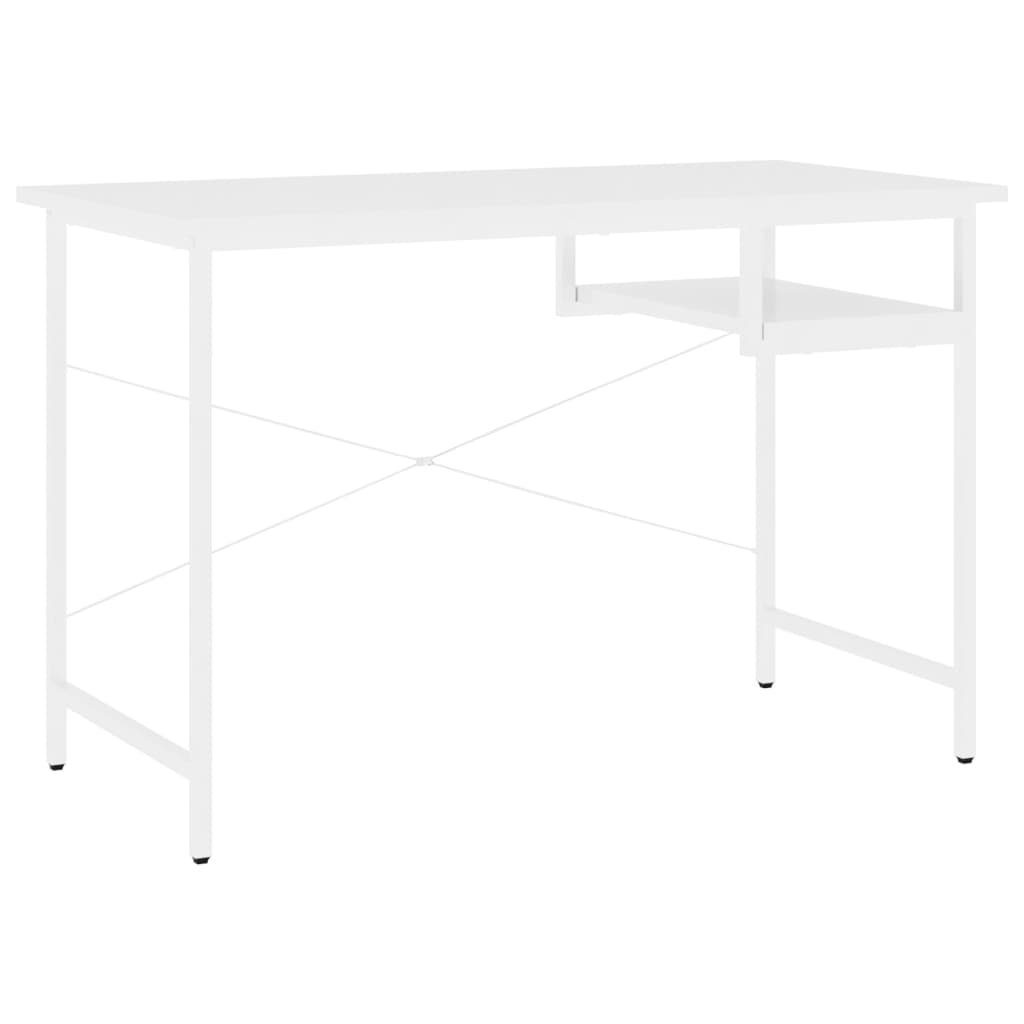 MDF möbelando Schreibtisch Stahlgestell einem Fach 3011329 cm), 105x55x72 mit aus (LxBxH: in Weiß mit