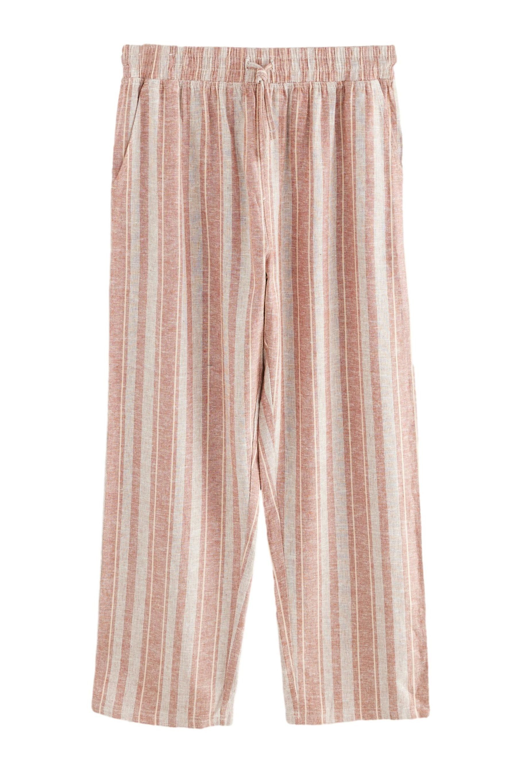Next Pyjamahose Gestreifte Schlafanzughose aus Leinenmix-Gewebe günstig online kaufen