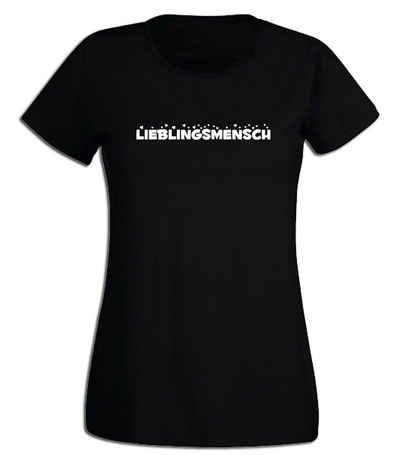 G-graphics T-Shirt Damen T-Shirt - Lieblingsmensch mit trendigem Frontprint, Slim-fit, Aufdruck auf der Vorderseite, Spruch/Sprüche/Print/Motiv, für jung & alt